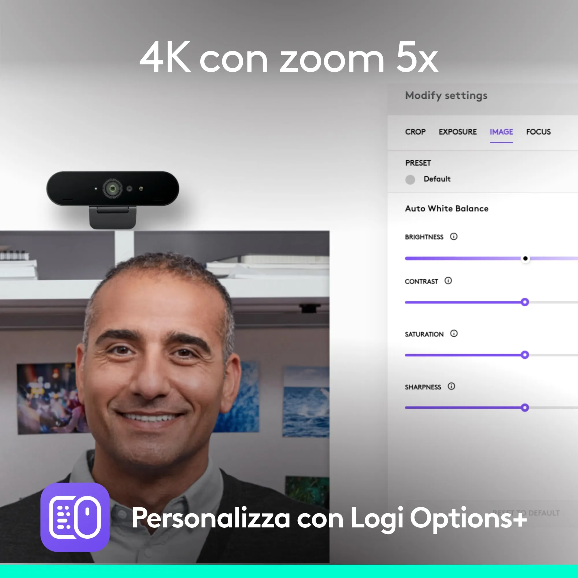 Logitech Brio 4K Webcam for Business with Windows Hello - immagine 2