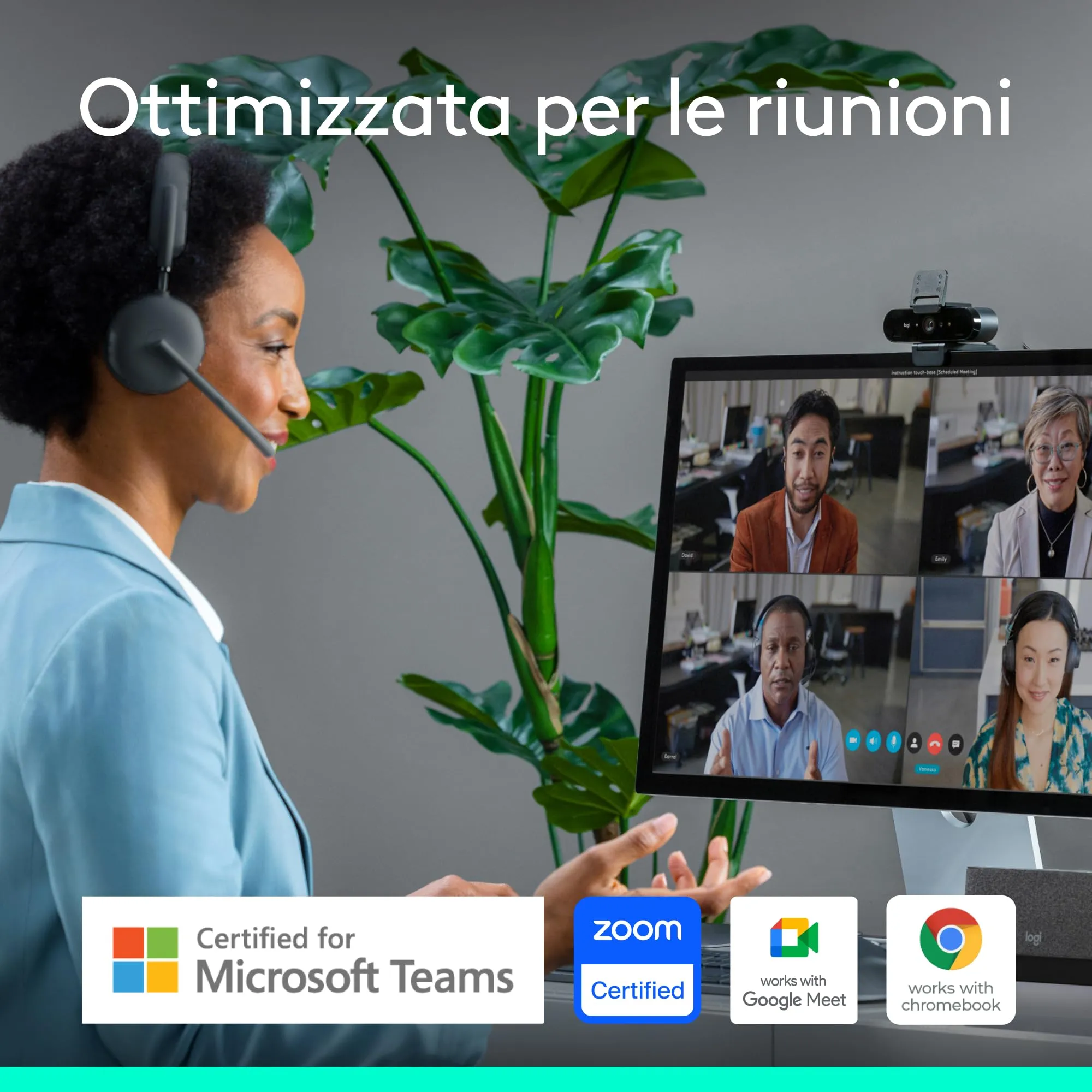 Logitech Brio 4K Webcam for Business with Windows Hello - immagine 7