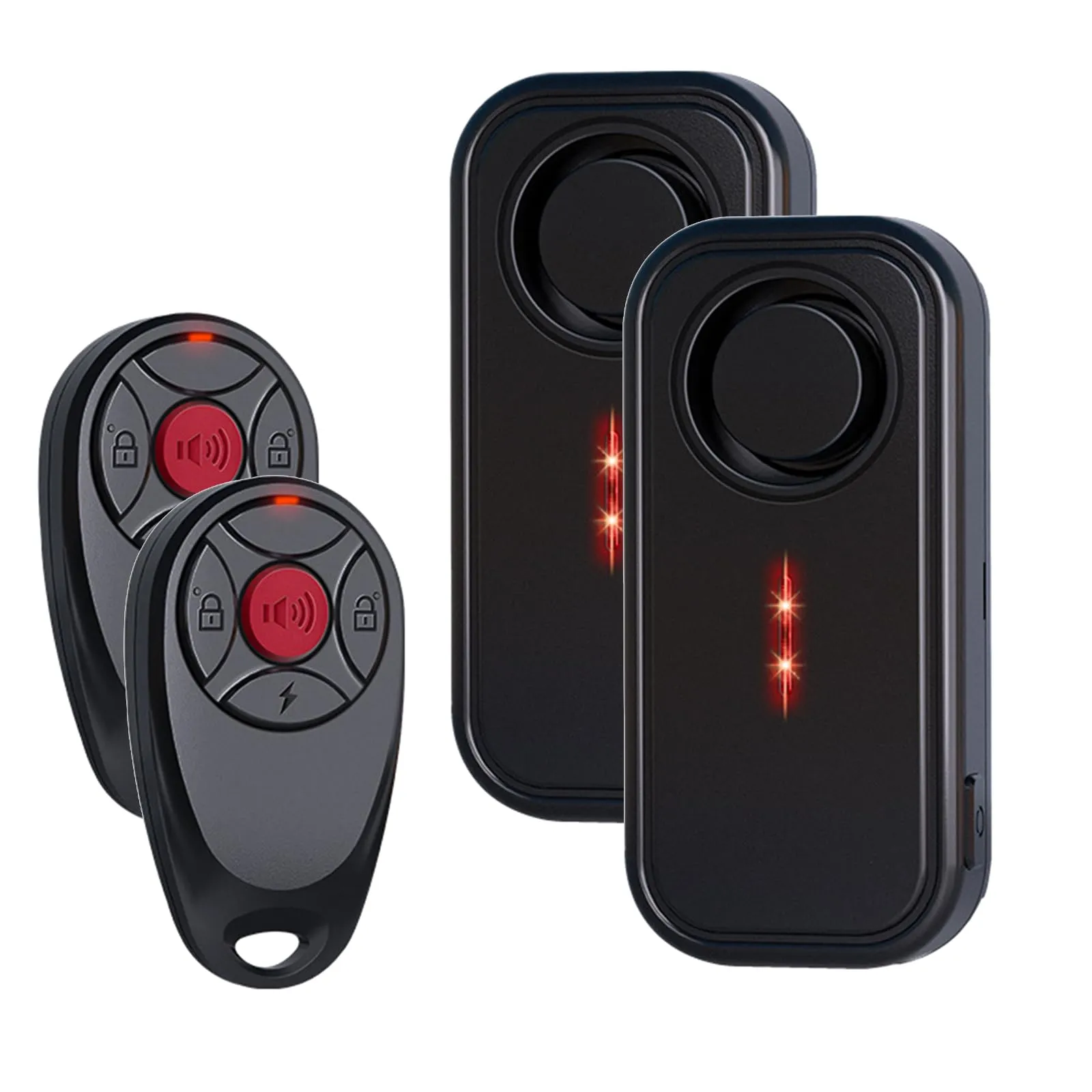 Mengshen Allarme Antifurto per Bici e Auto, 113dB, IP66 Impermeabile, Sensore di Vibrazione e Movimento, 2 Pezzi - immagine 1