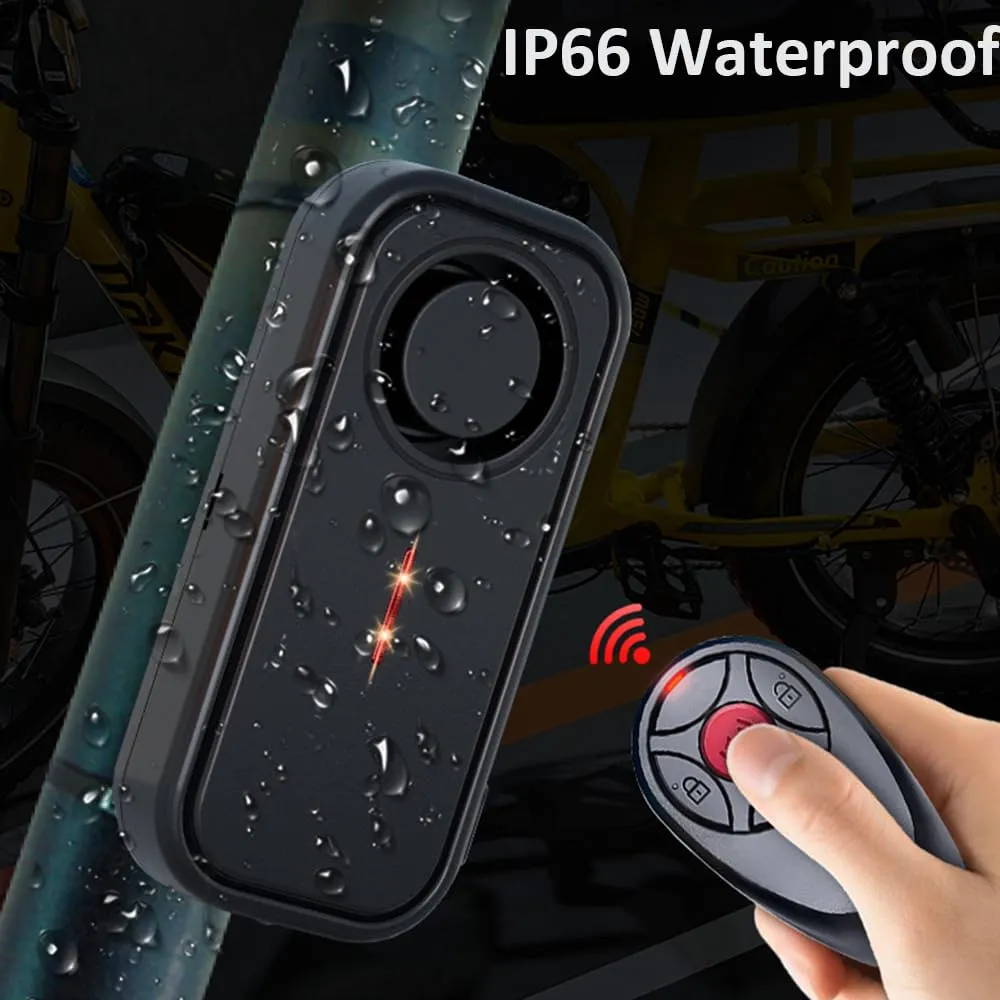Mengshen Allarme Antifurto per Bici e Auto, 113dB, IP66 Impermeabile, Sensore di Vibrazione e Movimento, 2 Pezzi - immagine 4