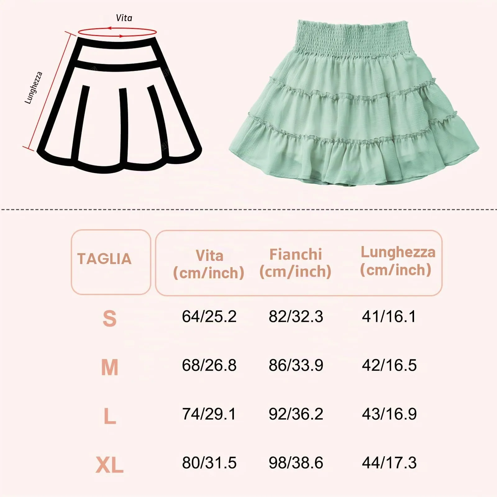 Adigaber Donna Mini Gonna Vita Alta Tinta Unita con Pantaloncini - immagine 7