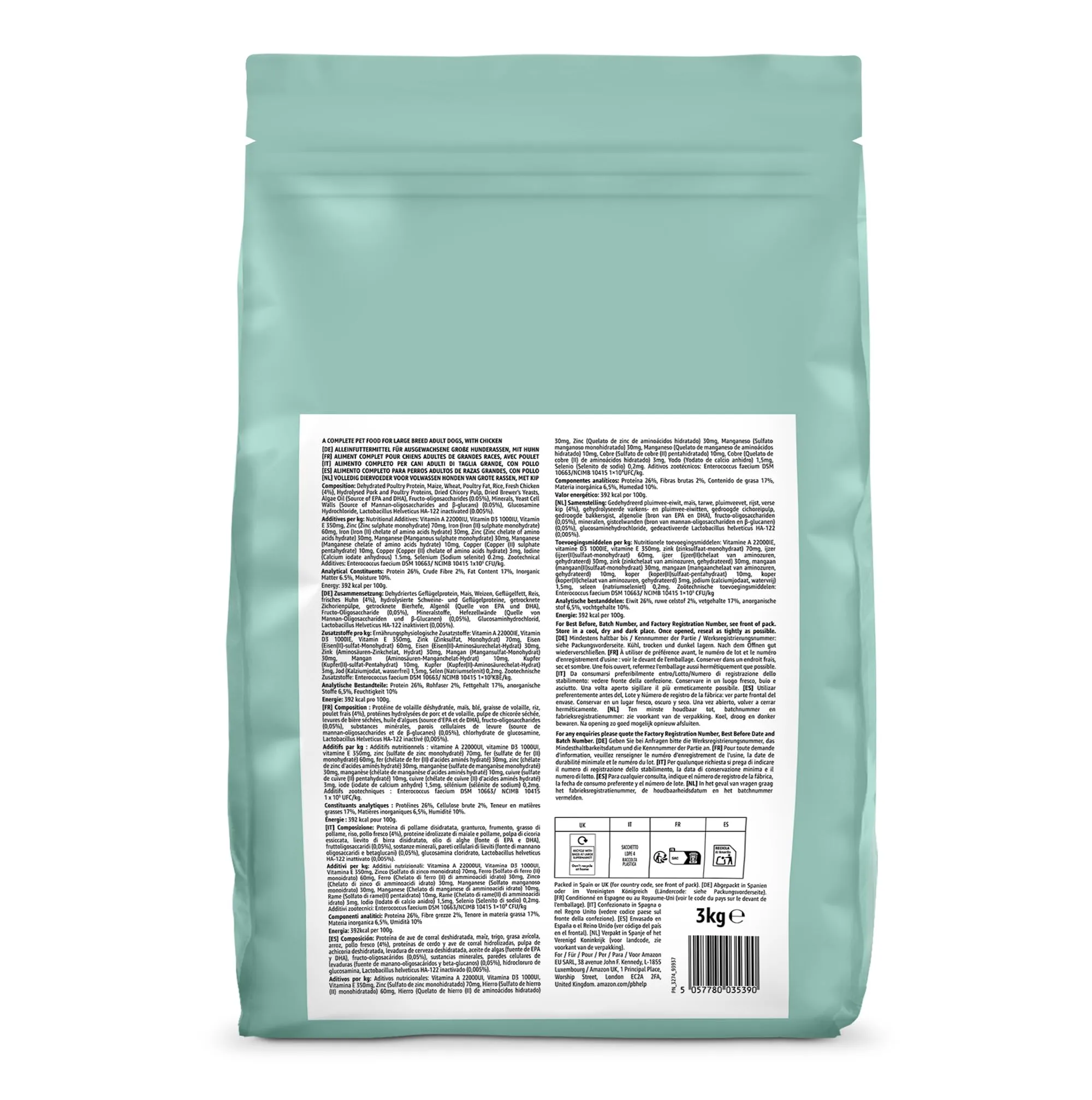Amazon Cibo secco per gatti senza cereali Sterilizzato/Leggero con pollo fresco, 3 kg - immagine 8