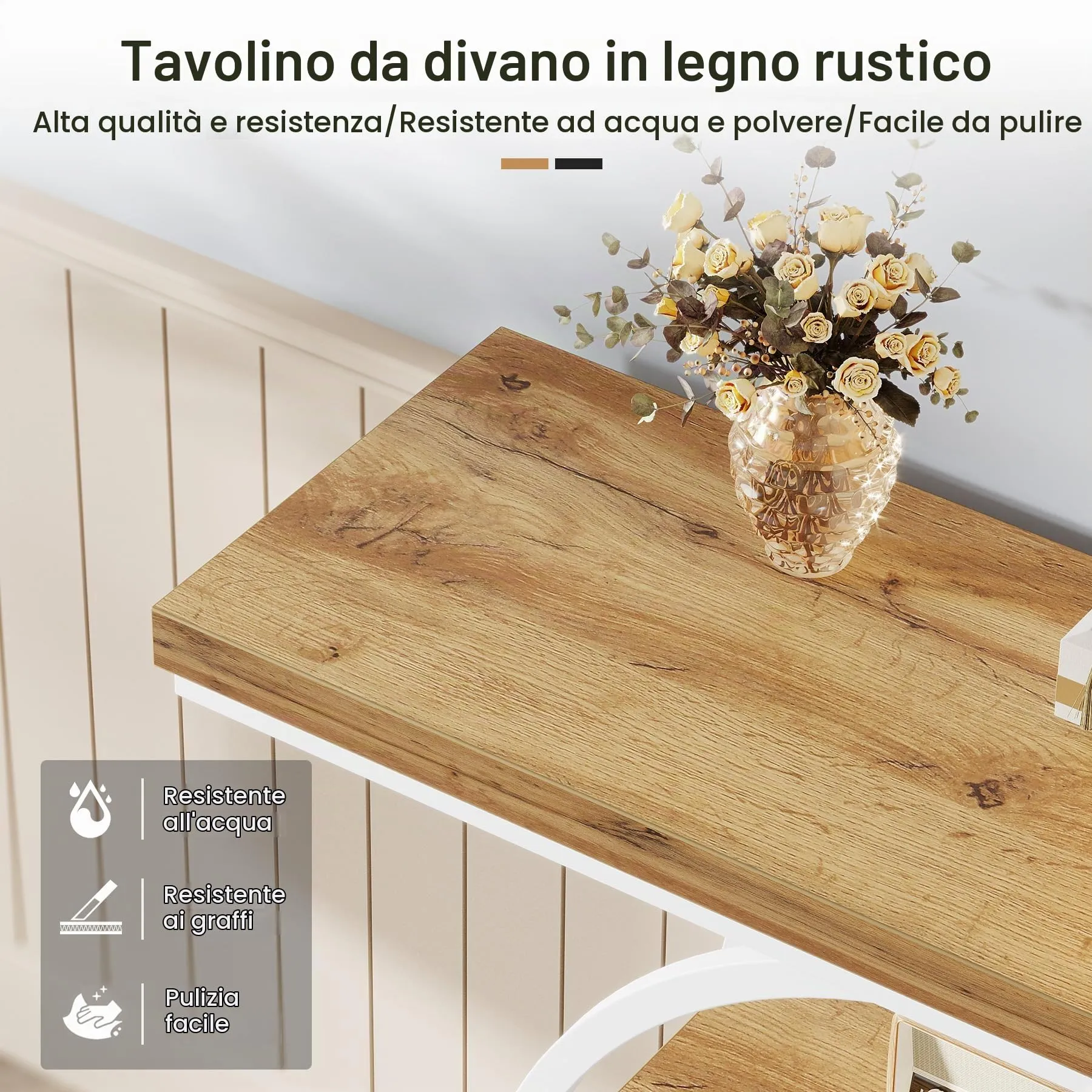 Tribesigns Tavolo Consolle Industriale a 4 Ripiani con Base Circolare, 104,9 cm, Marrone Bianco - immagine 7