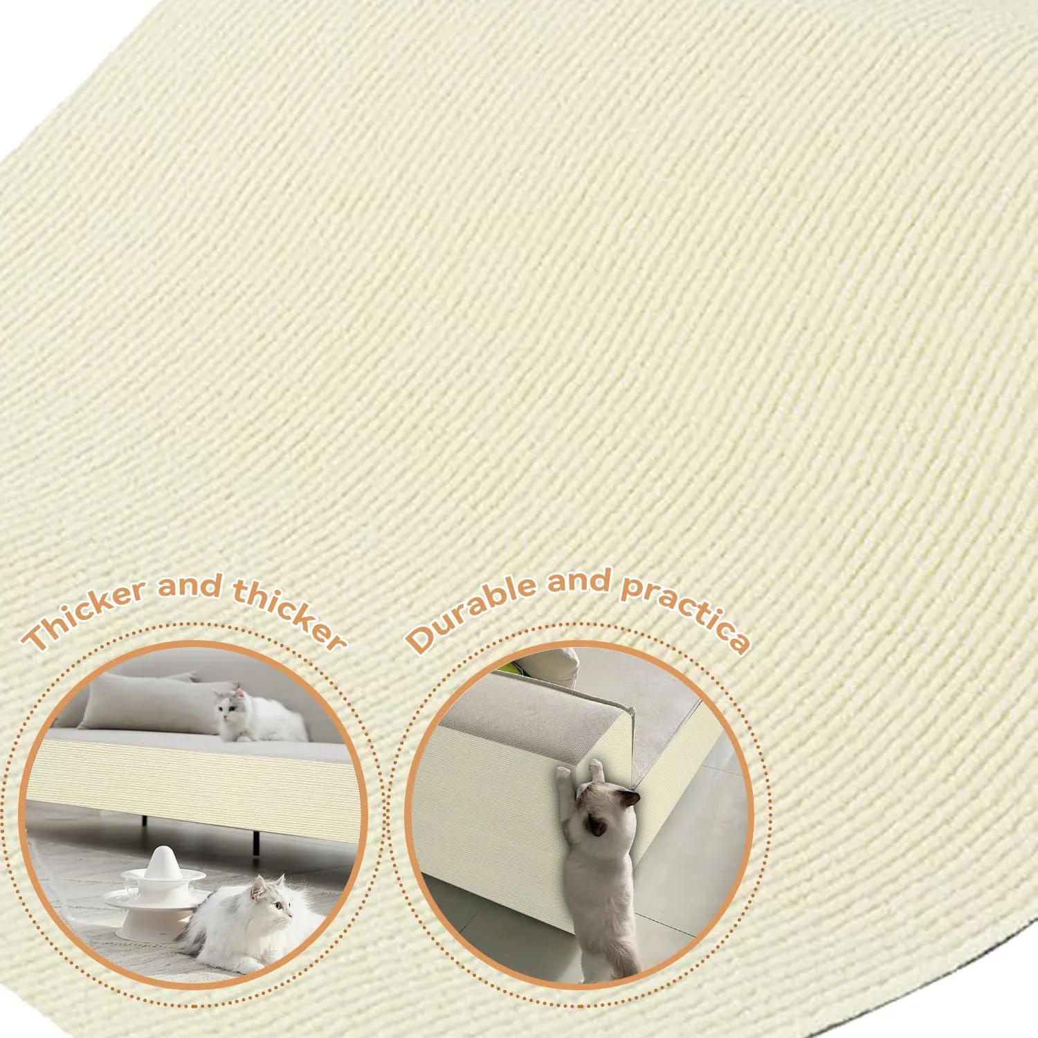 ZenithyrEn Tappeto Tiragraffi Autoadesivo Tagliabile per Mobili, 30x100cm, Beige - immagine 5