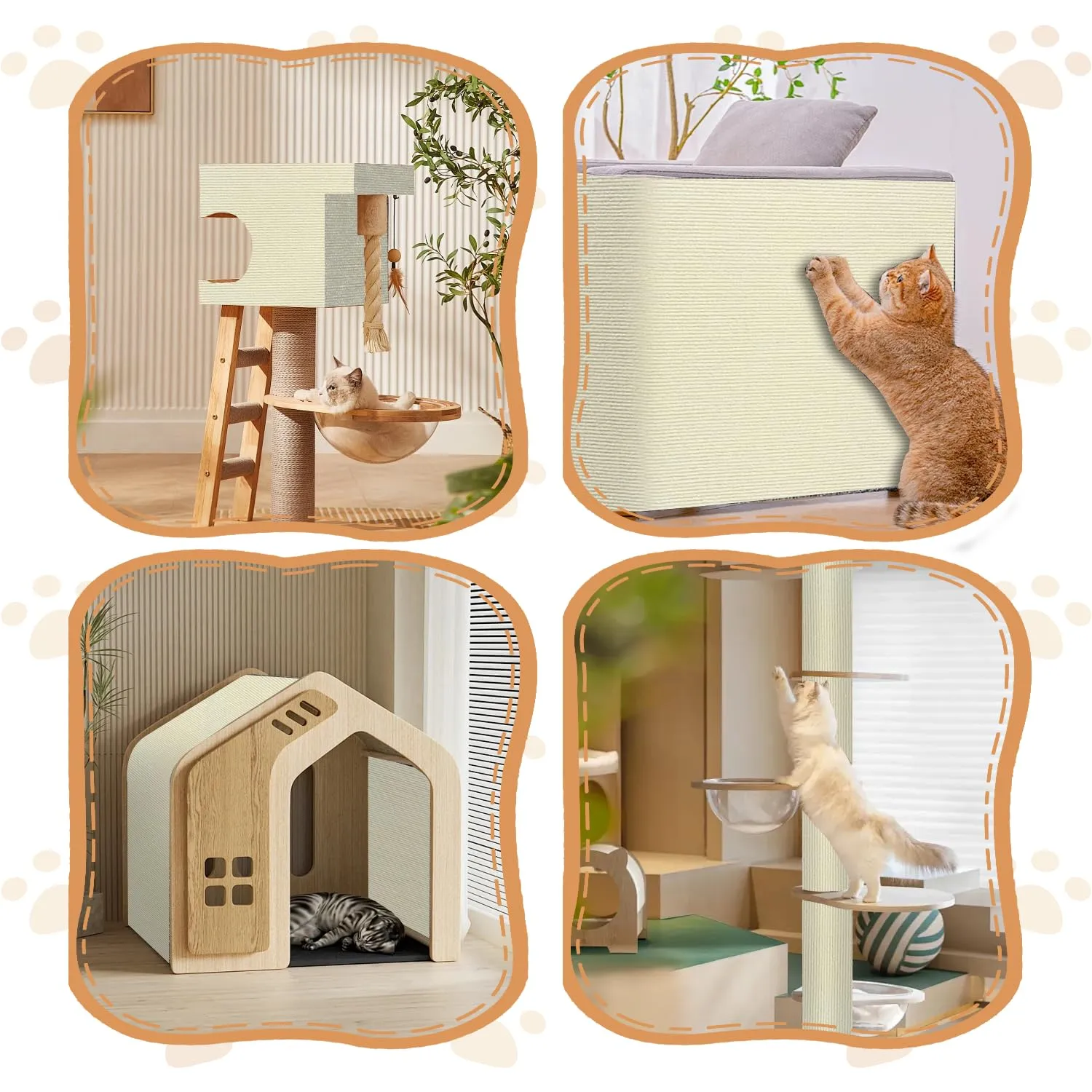 ZenithyrEn Tappeto Tiragraffi Autoadesivo Tagliabile per Mobili, 30x100cm, Beige - immagine 6
