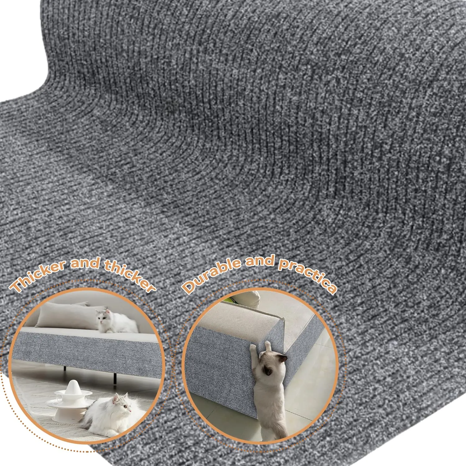 ZenithyrEn Tappeto Tiragraffi Autoadesivo Tagliabile per Mobili, 30x100cm, Grigio Chiaro - immagine 5