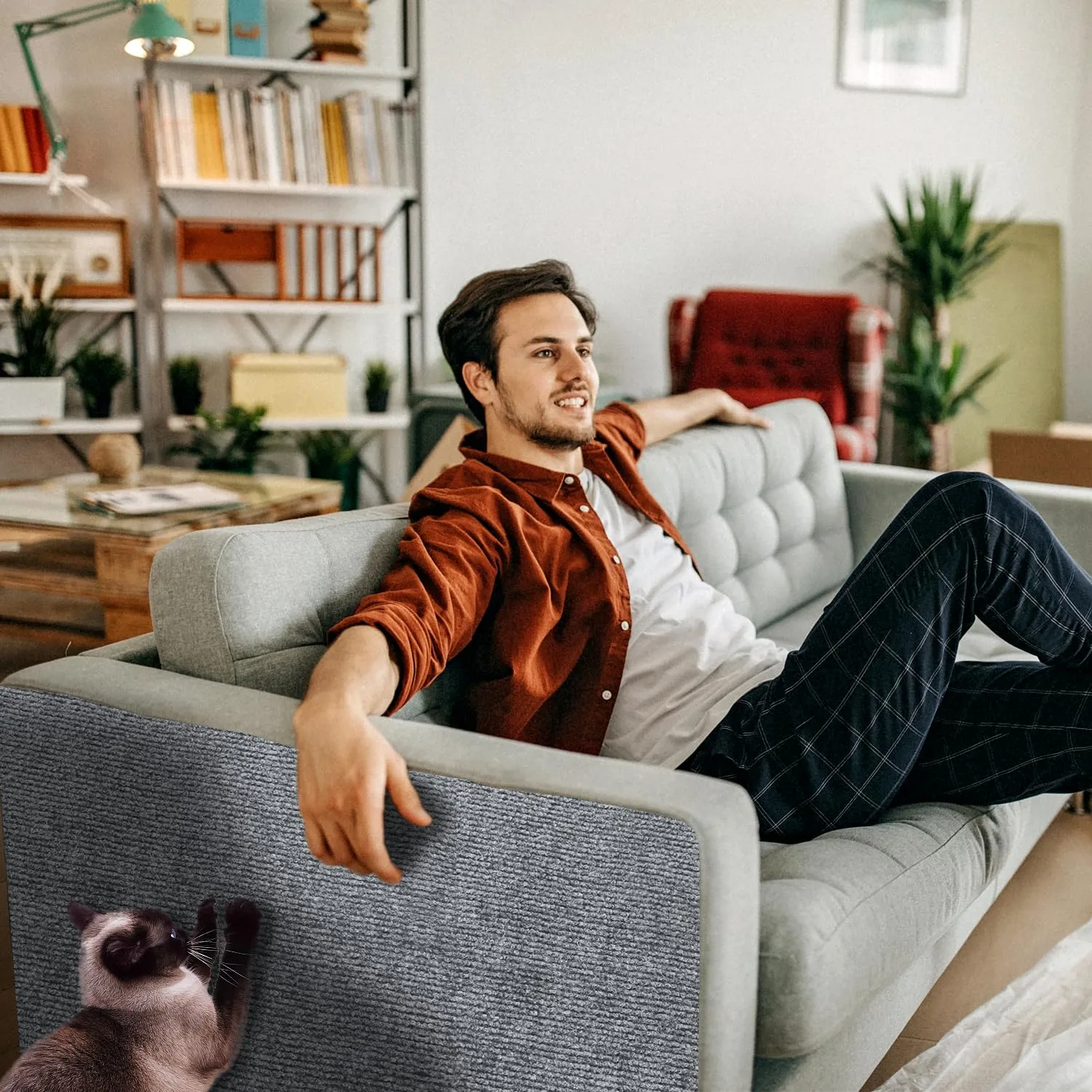 ZenithyrEn Tappeto Tiragraffi Autoadesivo Tagliabile per Mobili, 30x100cm, Grigio Chiaro - immagine 7