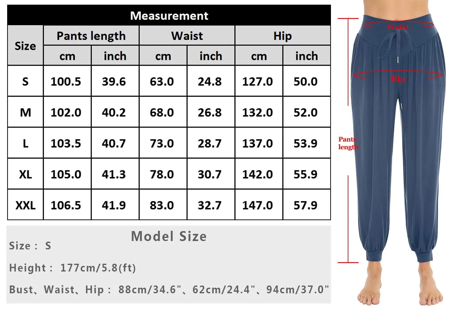 Terecey Pantaloni Yoga Donna Harem Vita Alta con Tasche e Coulisse Gamba Larga - immagine 2