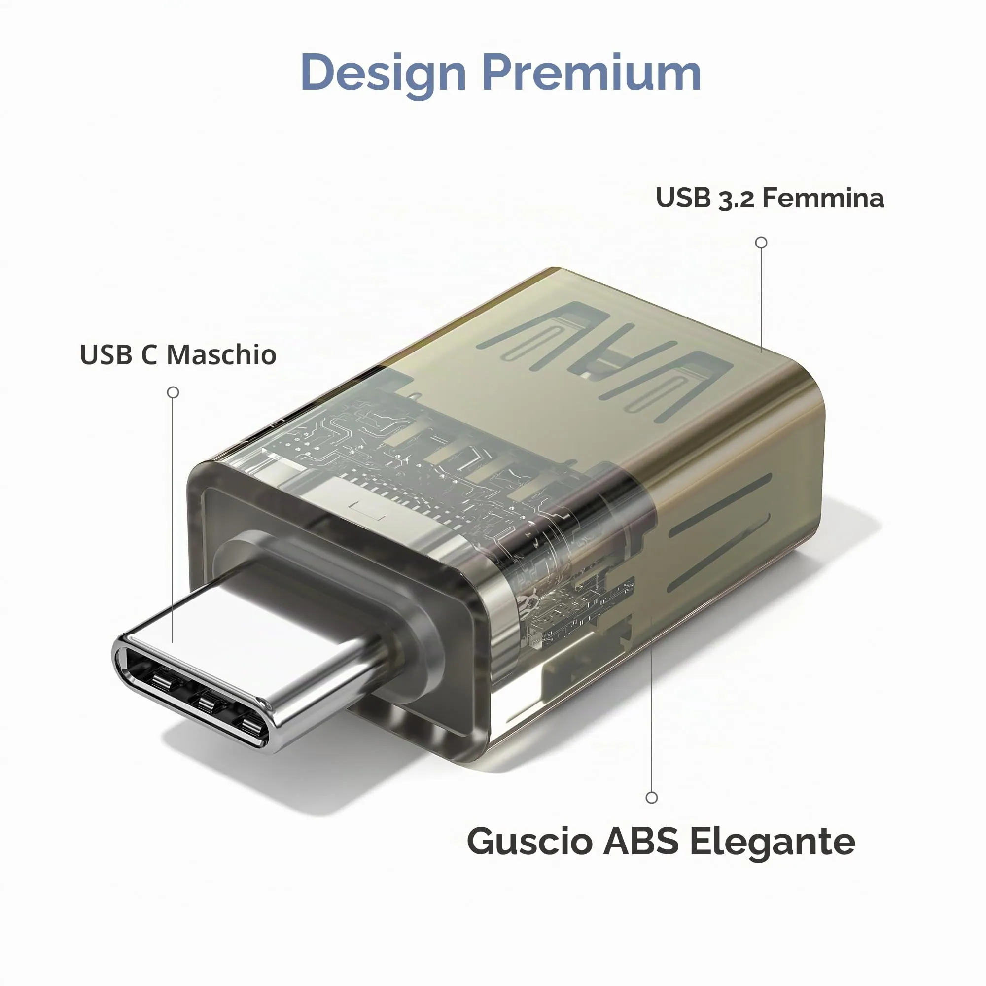 BASESAILOR Adattatore USB-C a USB 3.2 Femmina OTG, 3 Pezzi - immagine 2