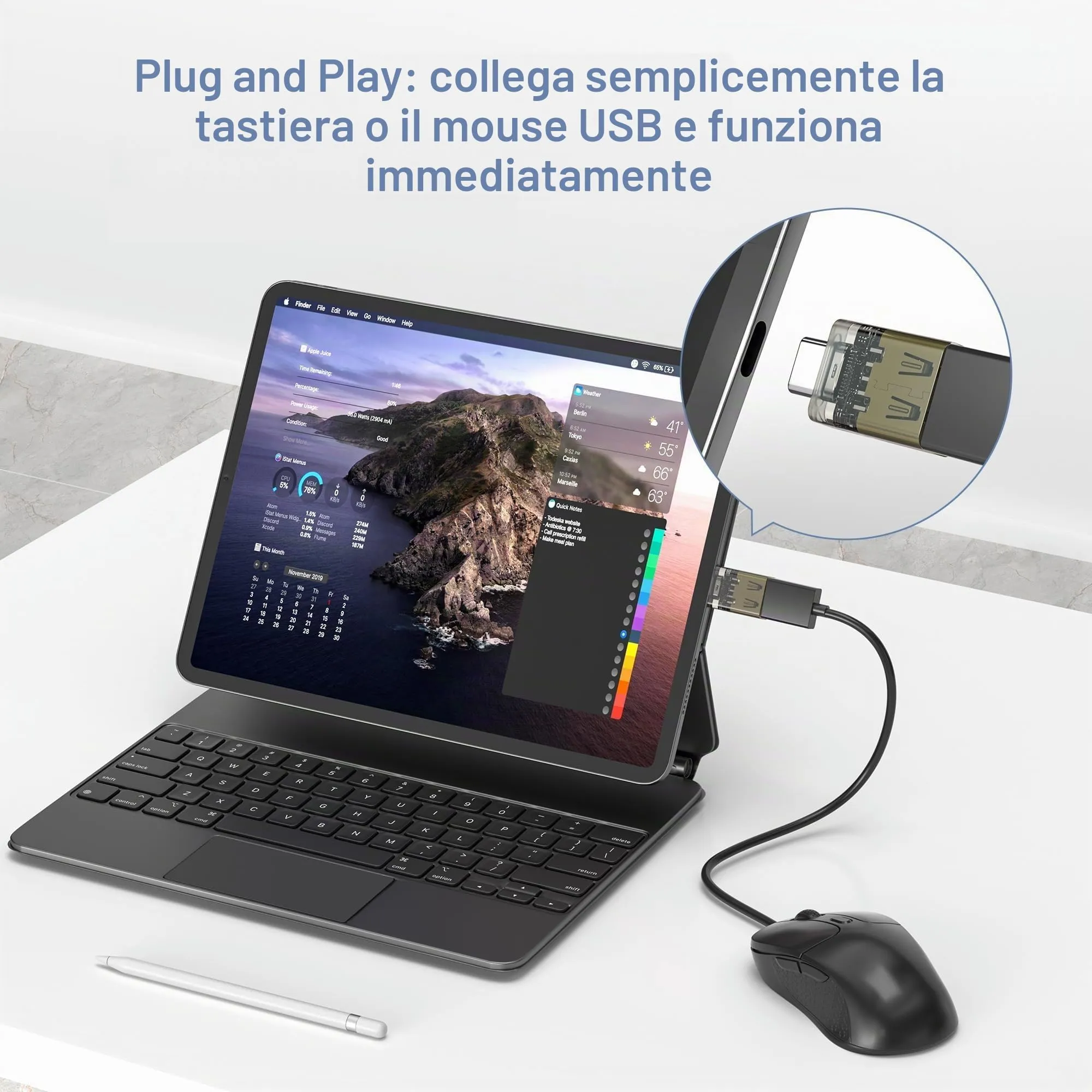 BASESAILOR Adattatore USB-C a USB 3.2 Femmina OTG, 3 Pezzi - immagine 5