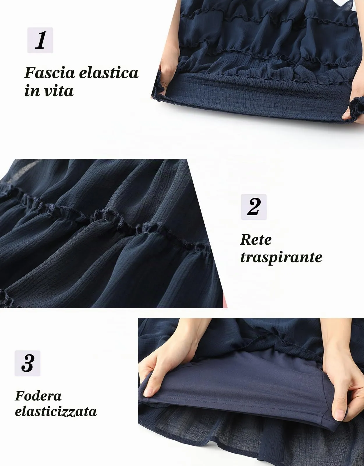 Adigaber Donna Mini Gonna Vita Alta Tinta Unita con Pantaloncini - immagine 6