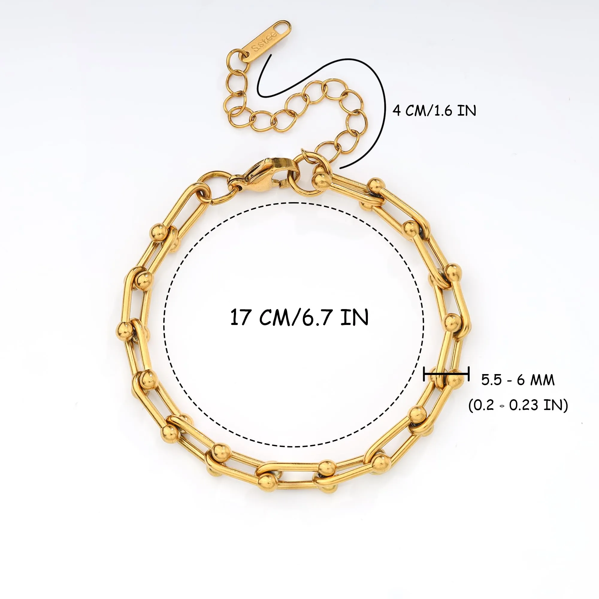 JJDreams Set Collana e Bracciale a Catena in Acciaio Inox, Oro - immagine 4