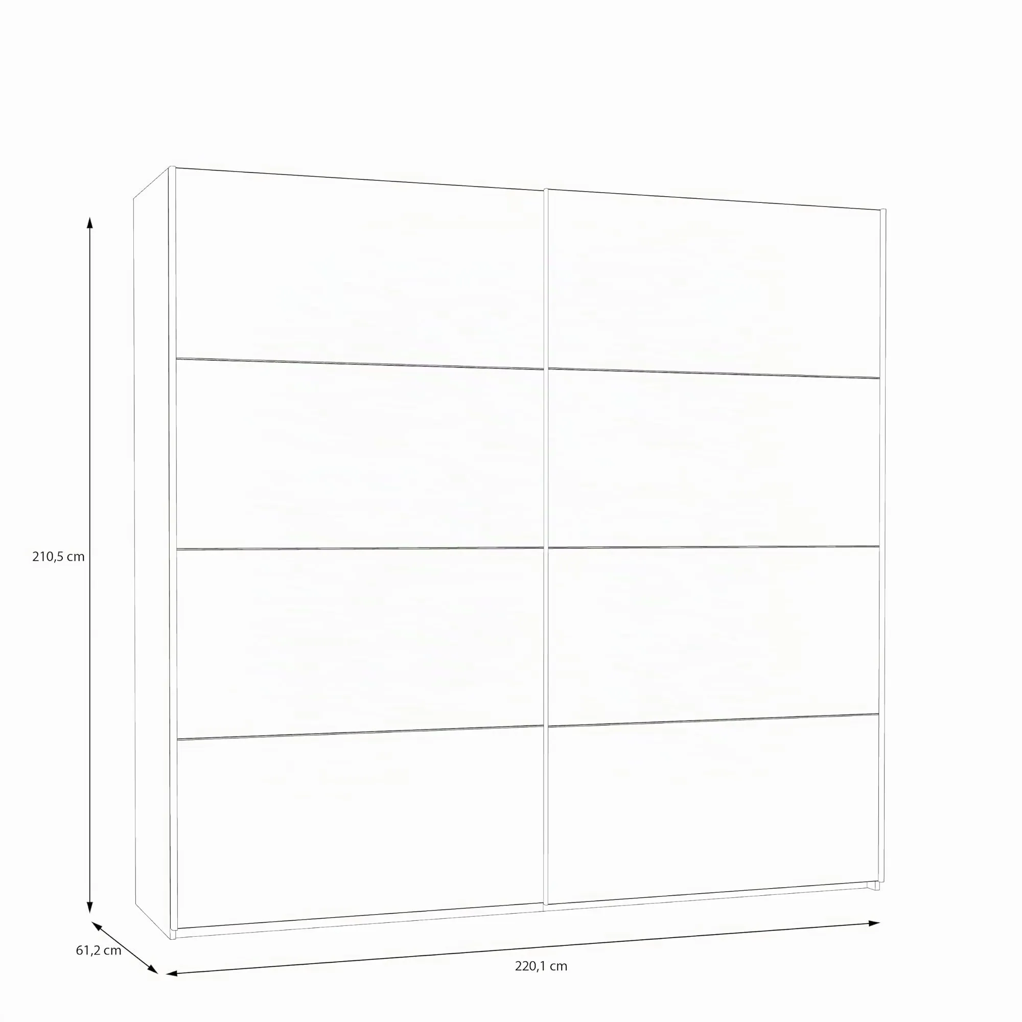 Avanti Trendstore Freddy 2 Armadio con ante scorrevoli in legno truciolare, 220,1x210,5x61,2 cm - immagine 2