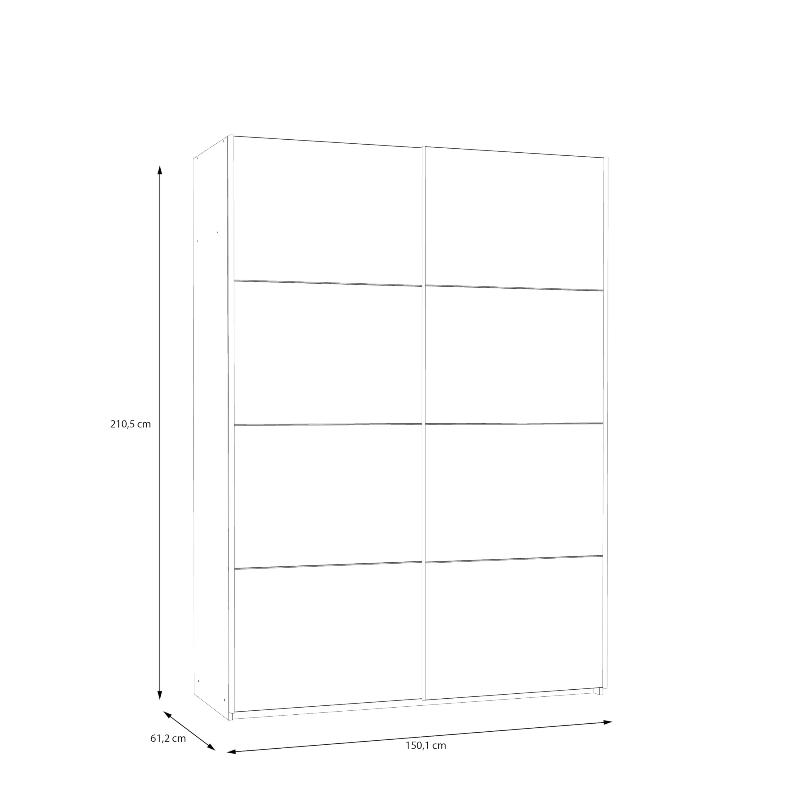 Avanti Trendstore Freddy 2 Armadio con ante scorrevoli in legno truciolare, Bianco, 150,1x210,5x61,2 cm - immagine 7