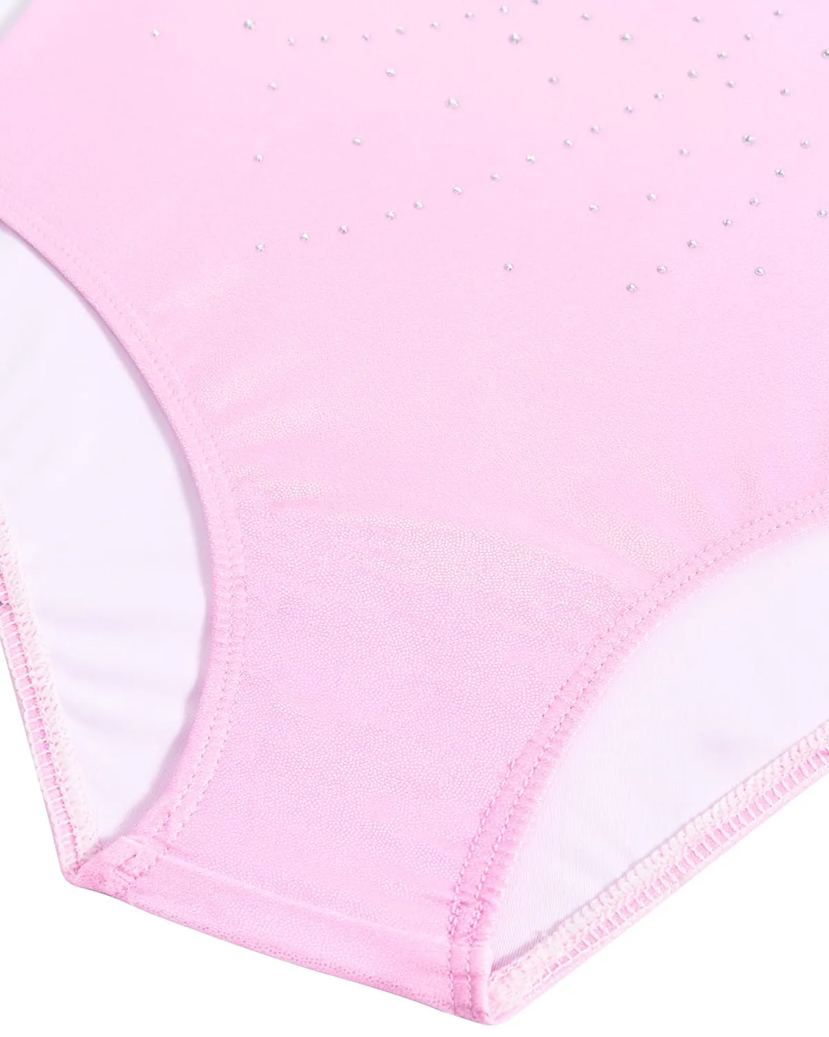 Gogokids Completo da ginnastica per bambina 3 pezzi, body senza maniche, pantaloncini e fascia capelli, rosa - immagine 4