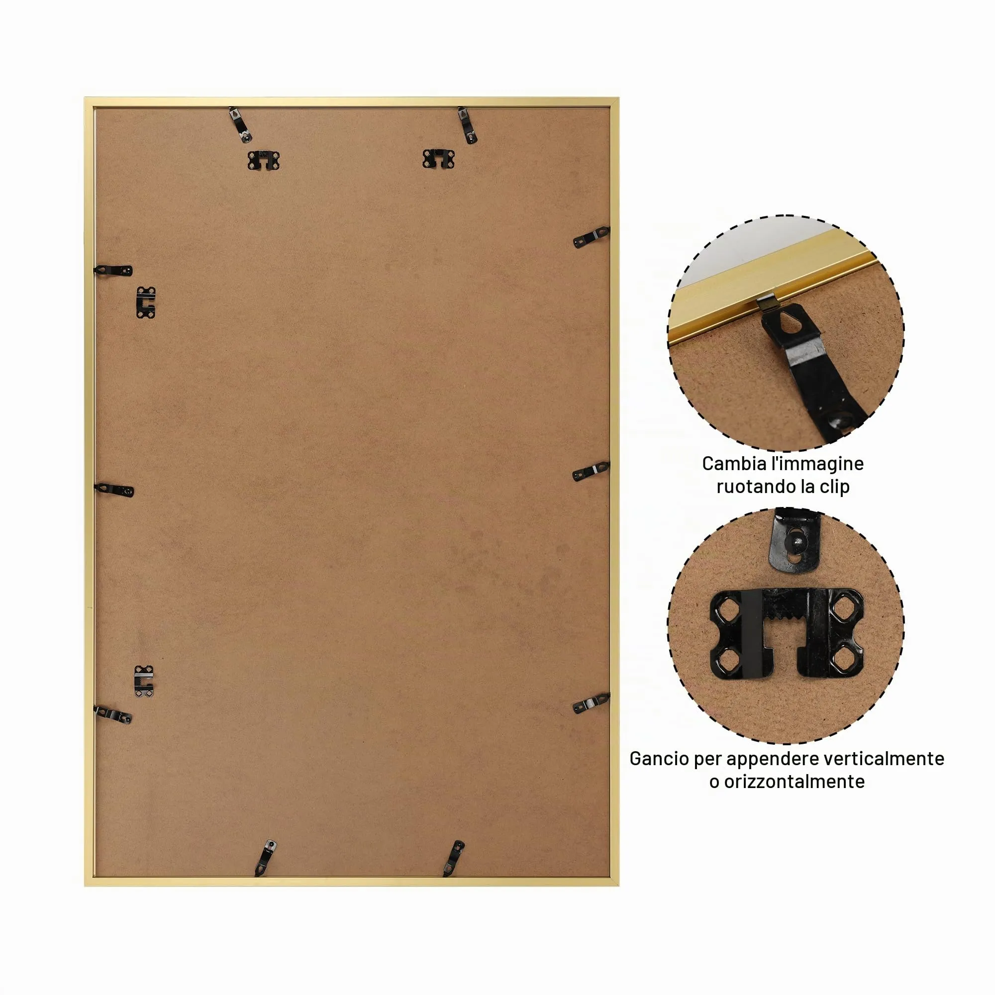 Giftgarden Cornice in Alluminio Dorata 61x91.5 cm, 1 Pezzo - immagine 8