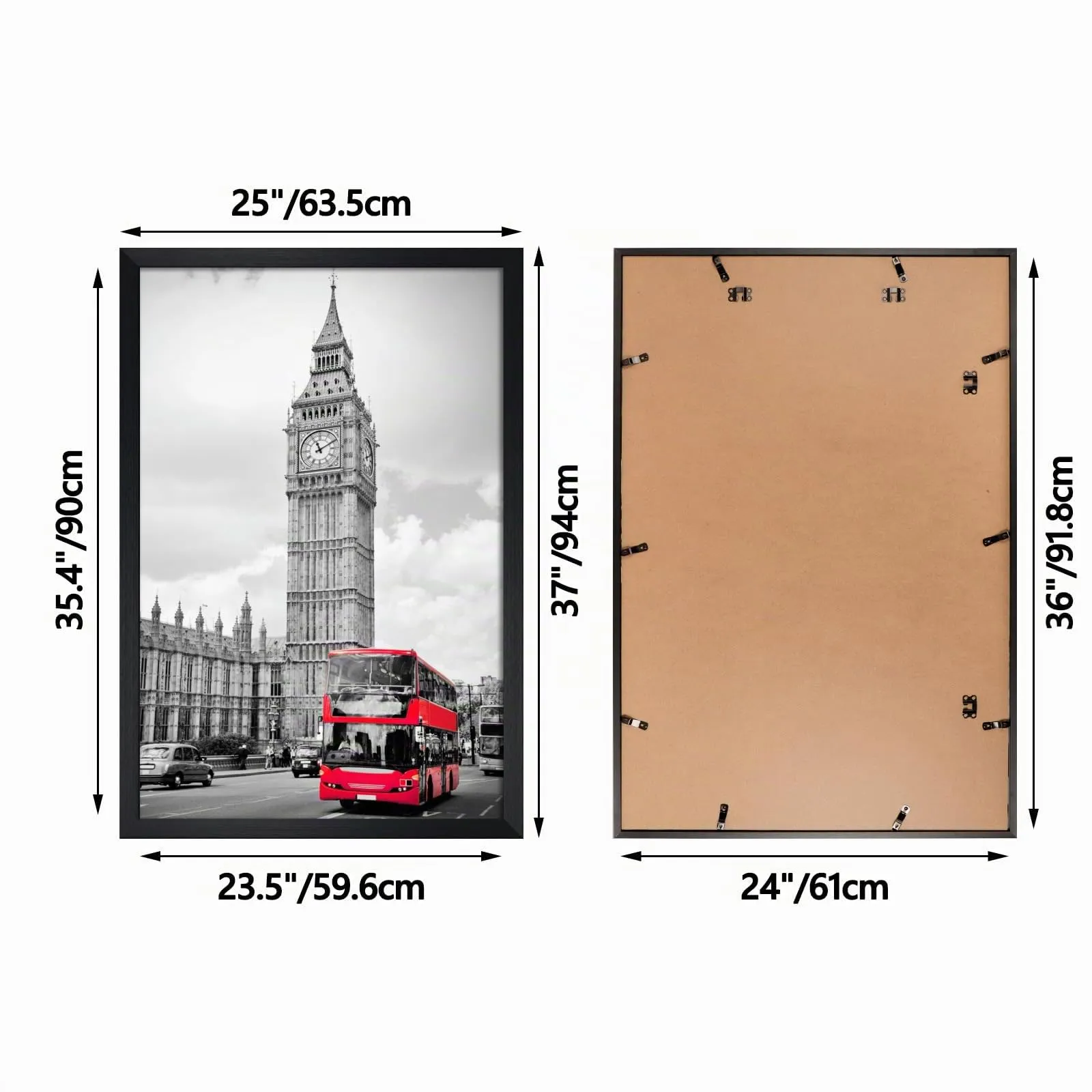 Giftgarden Cornice in Alluminio Nera 61x91.5 cm, 1 Pezzo - immagine 2