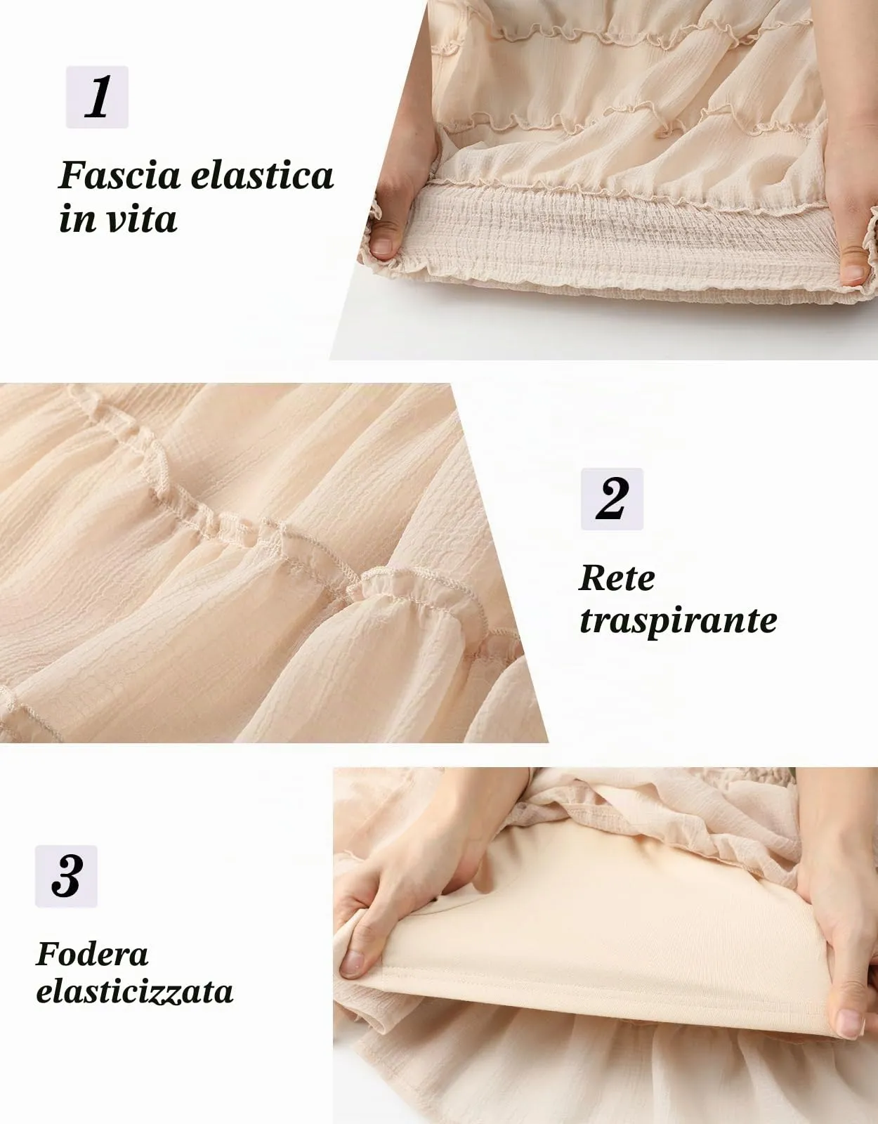 Adigaber Donna Mini Gonna Vita Alta Tinta Unita con Pantaloncini - immagine 6