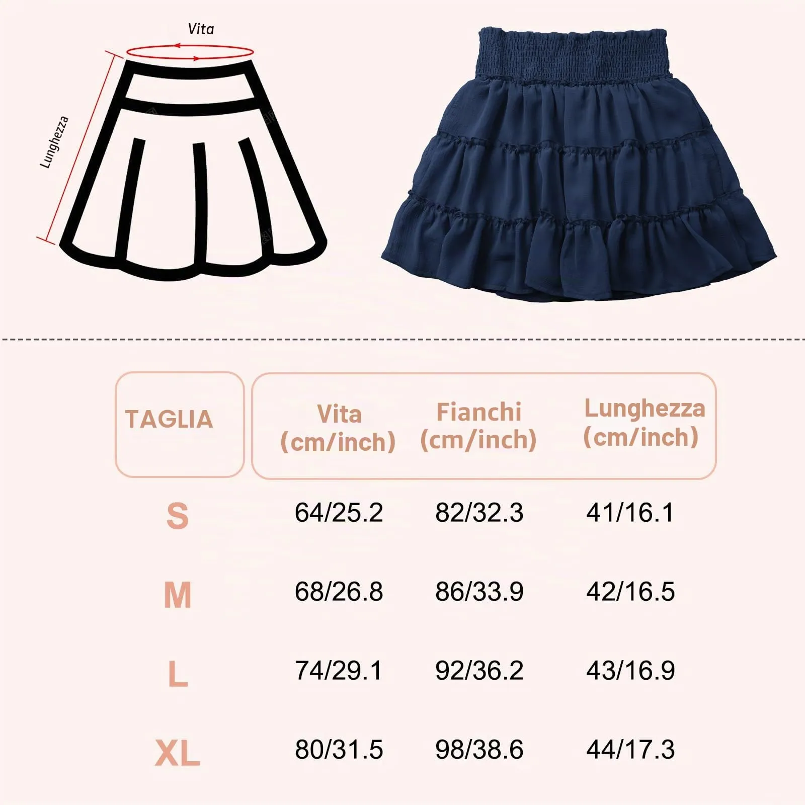 Adigaber Donna Mini Gonna Vita Alta Tinta Unita con Pantaloncini - immagine 7
