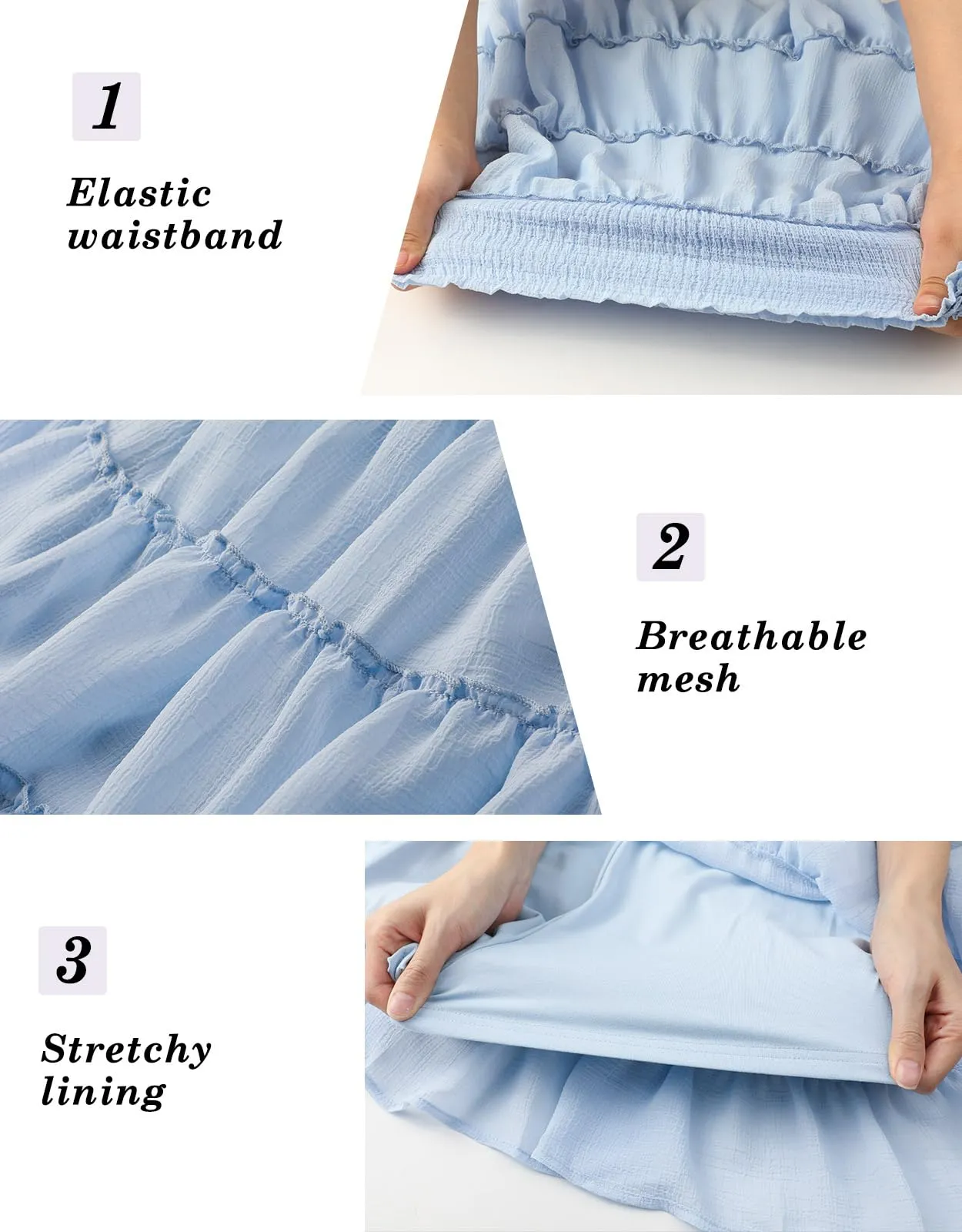 Adigaber Donna Mini Gonna Vita Alta Tinta Unita con Pantaloncini - immagine 6