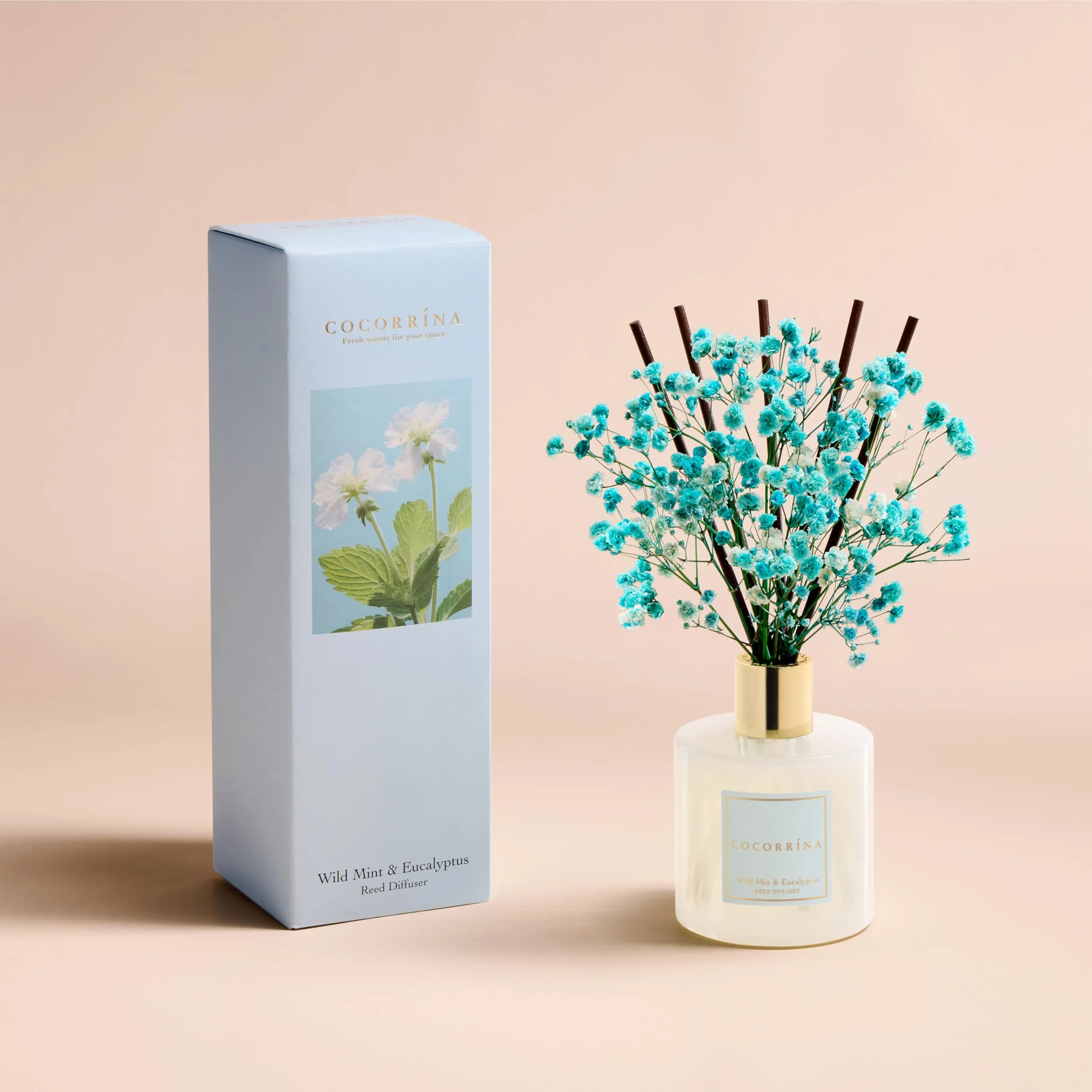 COCORRÍNA Diffusore Profumato Ambiente Wild Mint & Eucalyptus, 200ml con Bastoncini - immagine 3