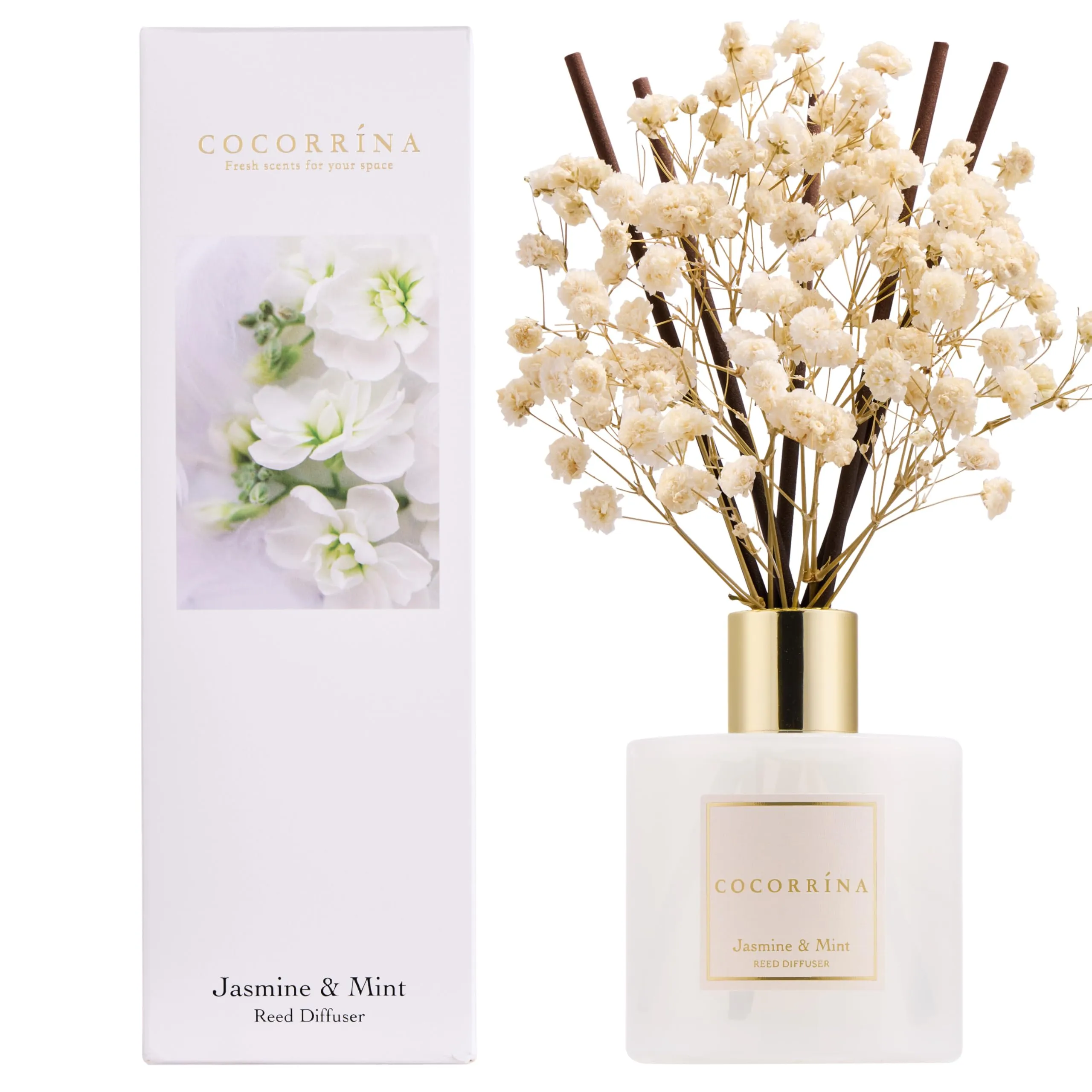 COCORRÍNA Diffusore Profumo Ambiente Jasmine & Mint, 200ml - immagine 1