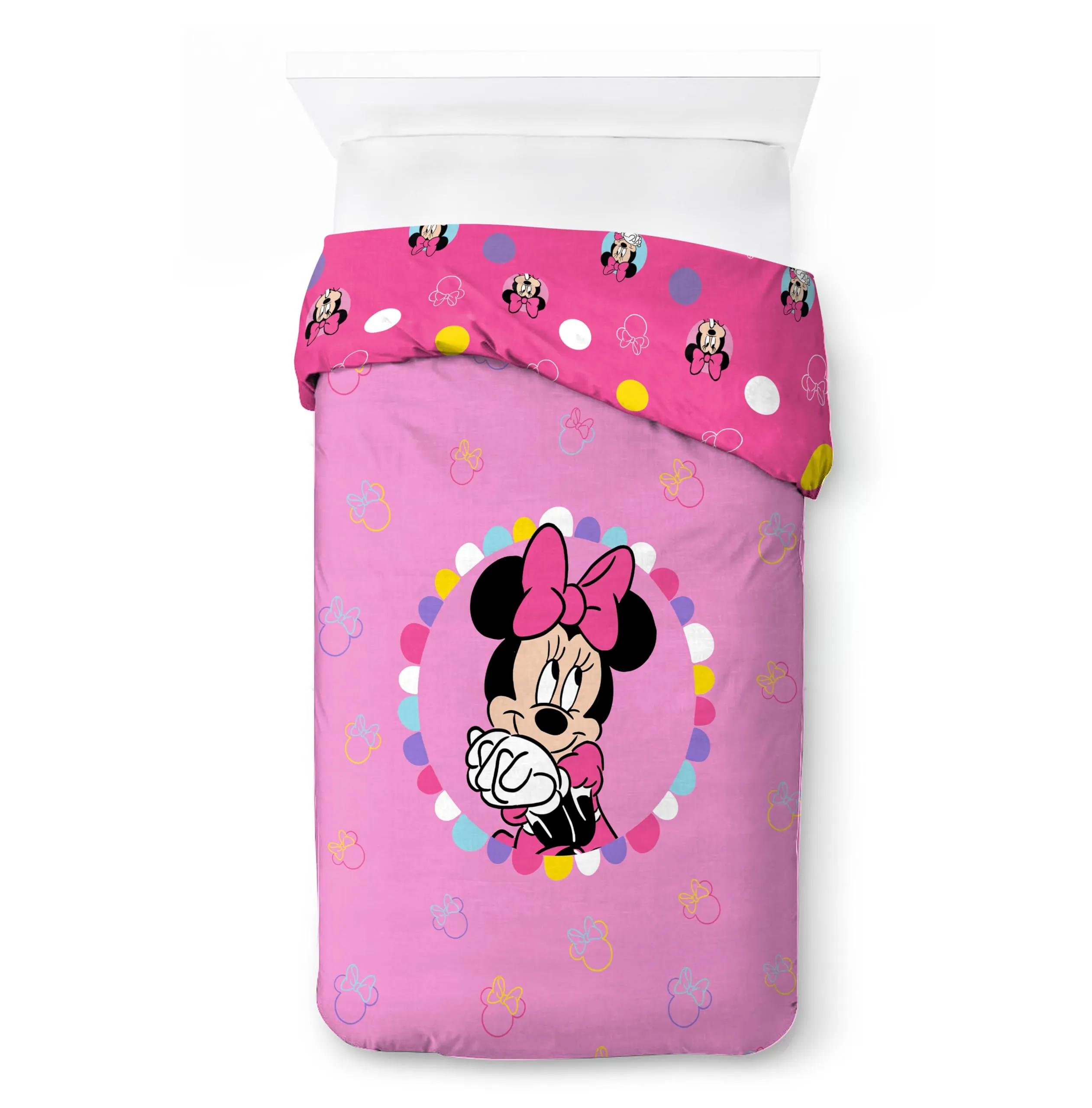 Jay Franco Disney Topolina Rosa Set Copripiumino Singolo in Cotone con Federa 50 x 70 cm - immagine 2