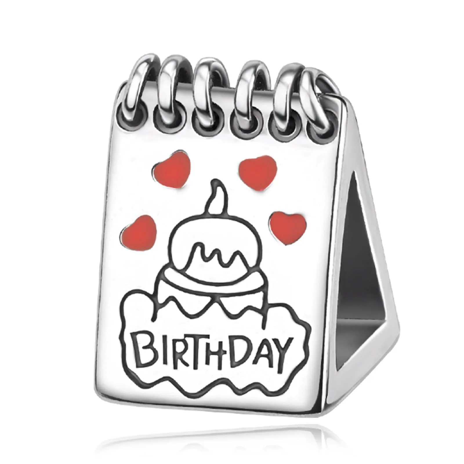 Rimgoris 925 Sterling Silver Birthday Calendar Pendant Charm for Bracelets and Necklaces with Zirconia - immagine 1