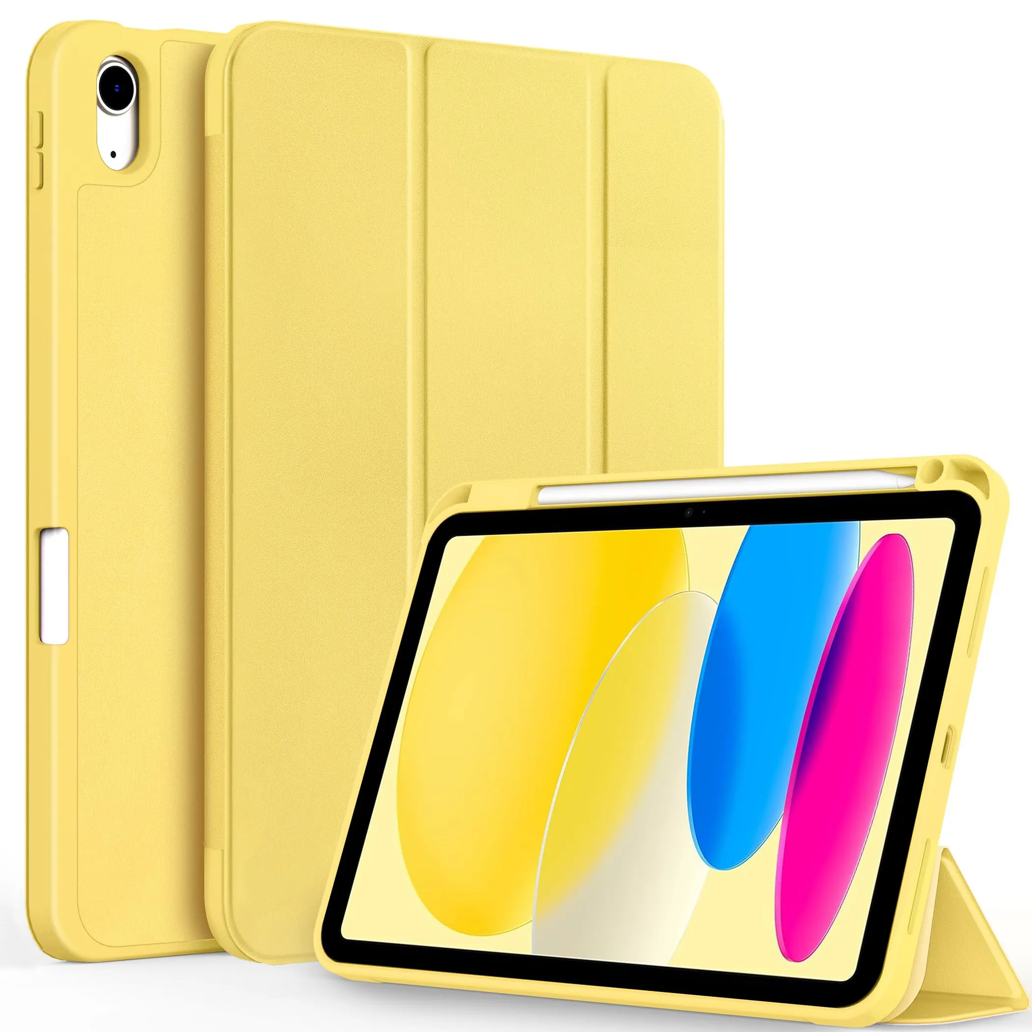 CACOE Cover per iPad 11 Generazione (2025) e iPad 10 Generazione 10.9 pollici (2022) A2757/A2777 - Giallo - immagine 1