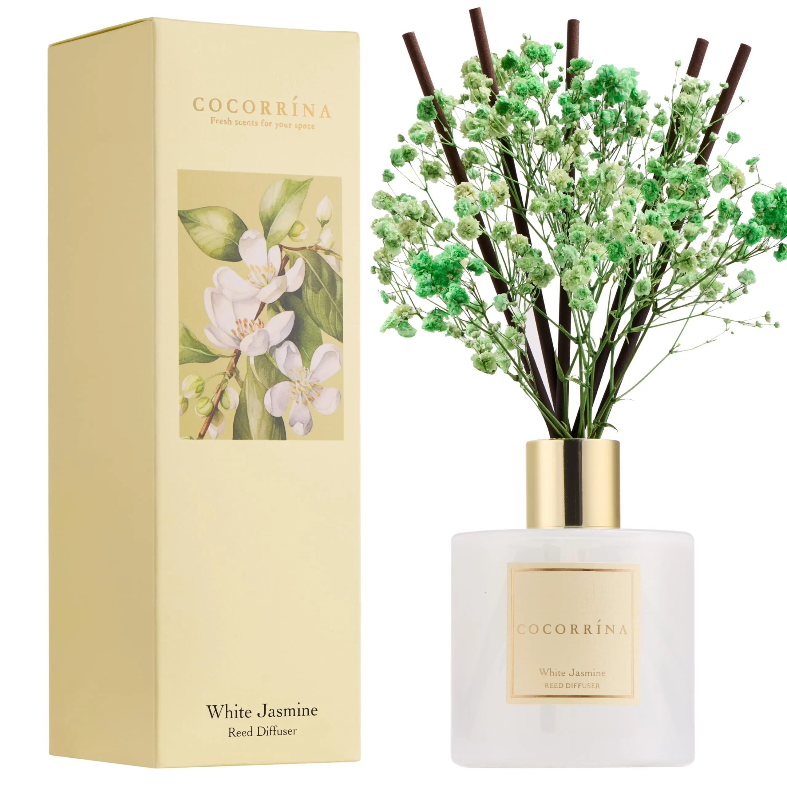 COCORRÍNA Diffusore Profumo Ambiente White Jasmine, 200ml con Bastoncini - immagine 2