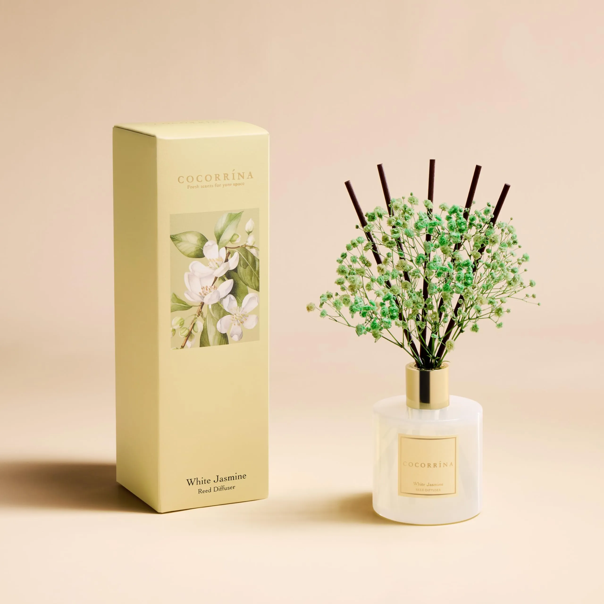 COCORRÍNA Diffusore Profumo Ambiente White Jasmine, 200ml con Bastoncini - immagine 3
