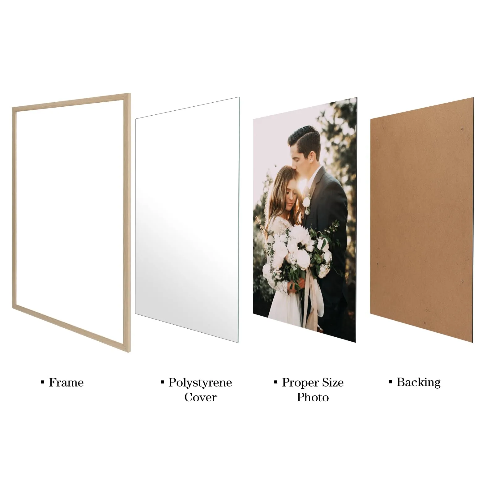 Giftgarden Cornice in Alluminio, 61x91.5 cm, Colore Legno Naturale - immagine 4
