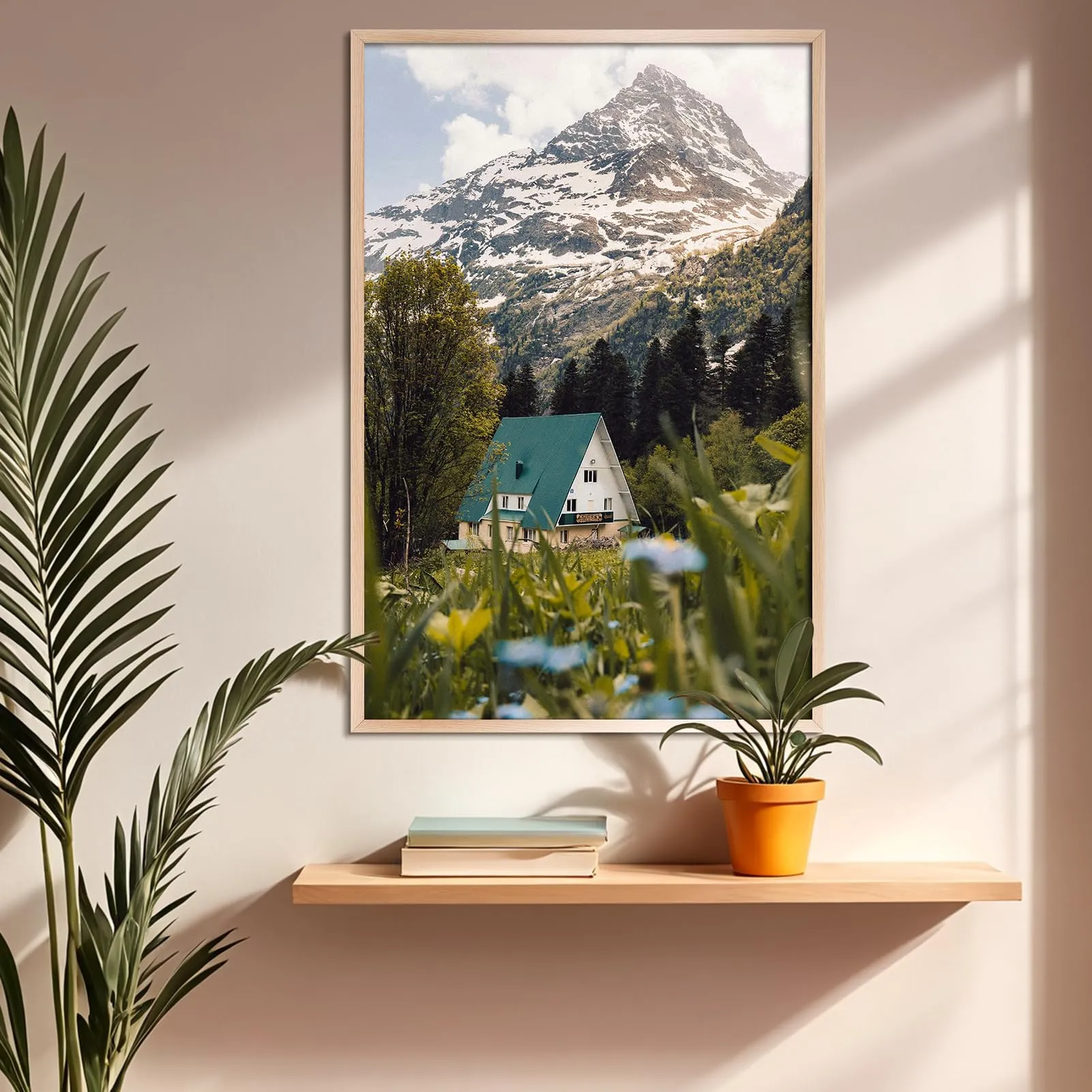 Giftgarden Cornice in Alluminio, 61x91.5 cm, Colore Legno Naturale - immagine 5