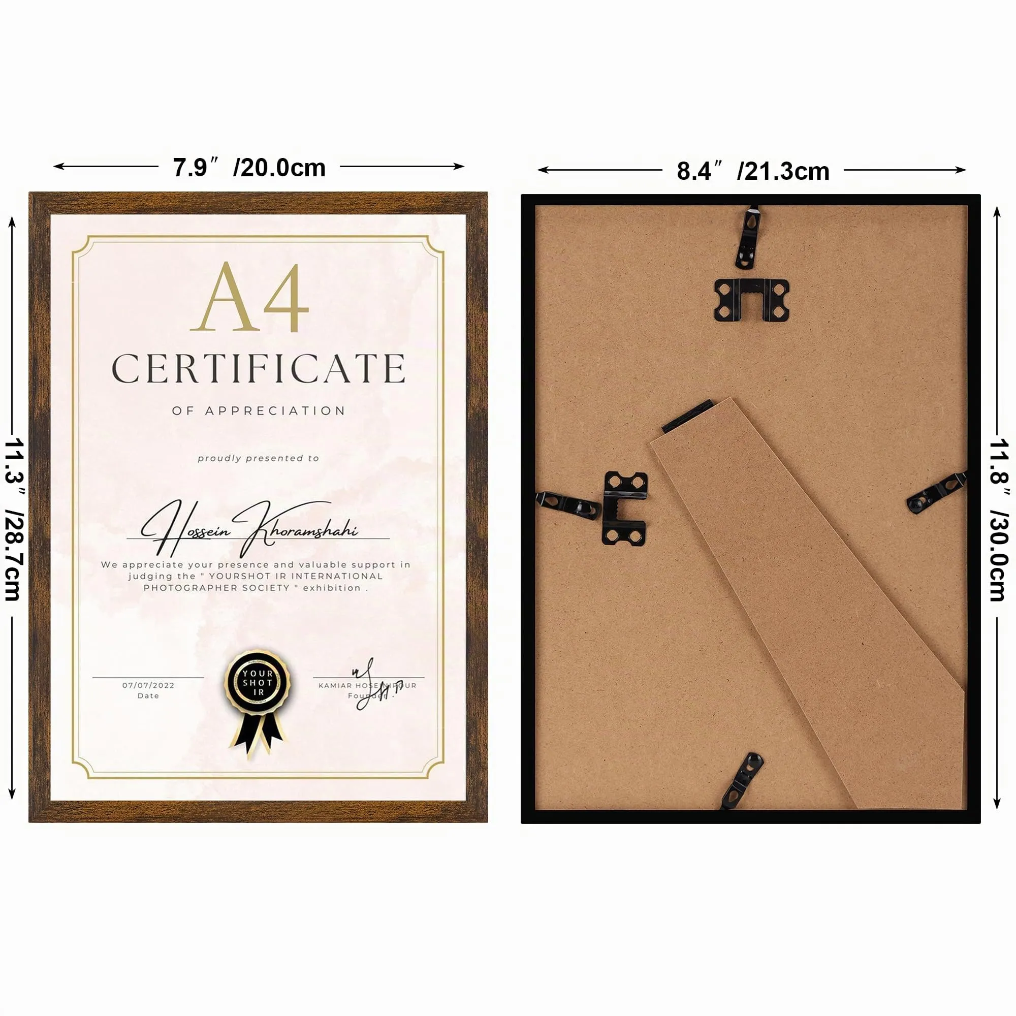 Ditwis Cornice A4 Marrone per Foto e Documenti 21x29,7 cm - immagine 2