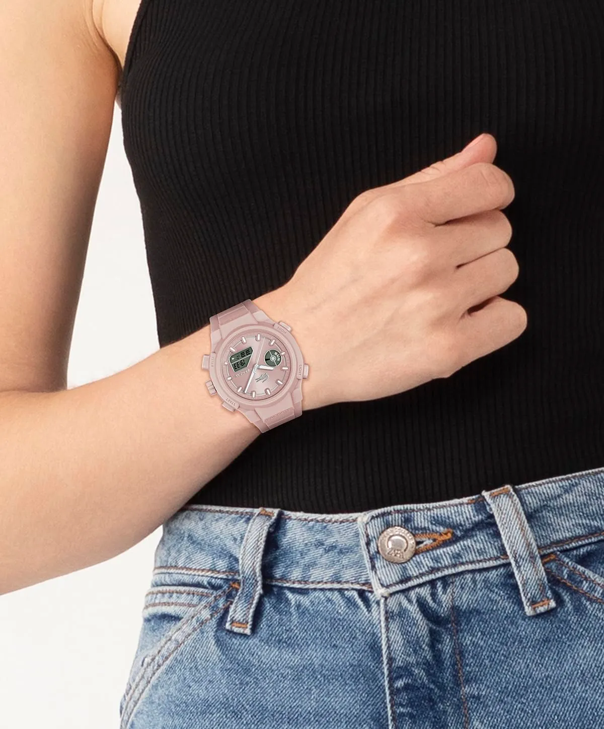 Lacoste LC33 Orologio Donna Analogico-Digitale, Cinturino in Silicone Rosato, 2001429 - immagine 5