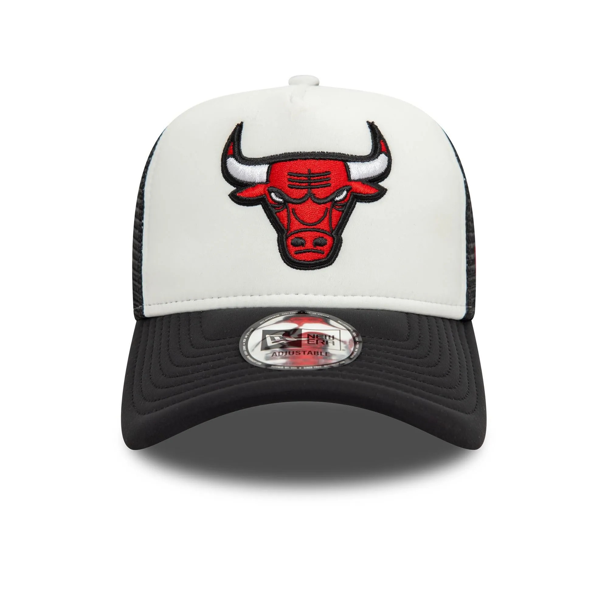 New Era Chicago Bulls Trucker Hat Floral Logo Black White - immagine 2