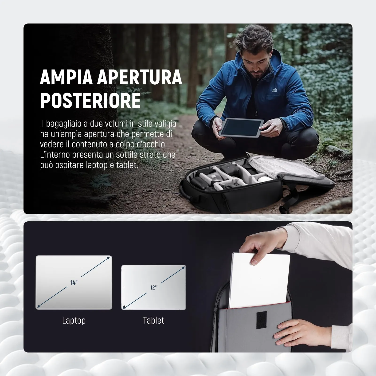 NEEWER BASICS Zaino Fotocamera Digitale Antiurto e Impermeabile per DSLR Mirrorless e Lenti, PB26 Nero - immagine 5