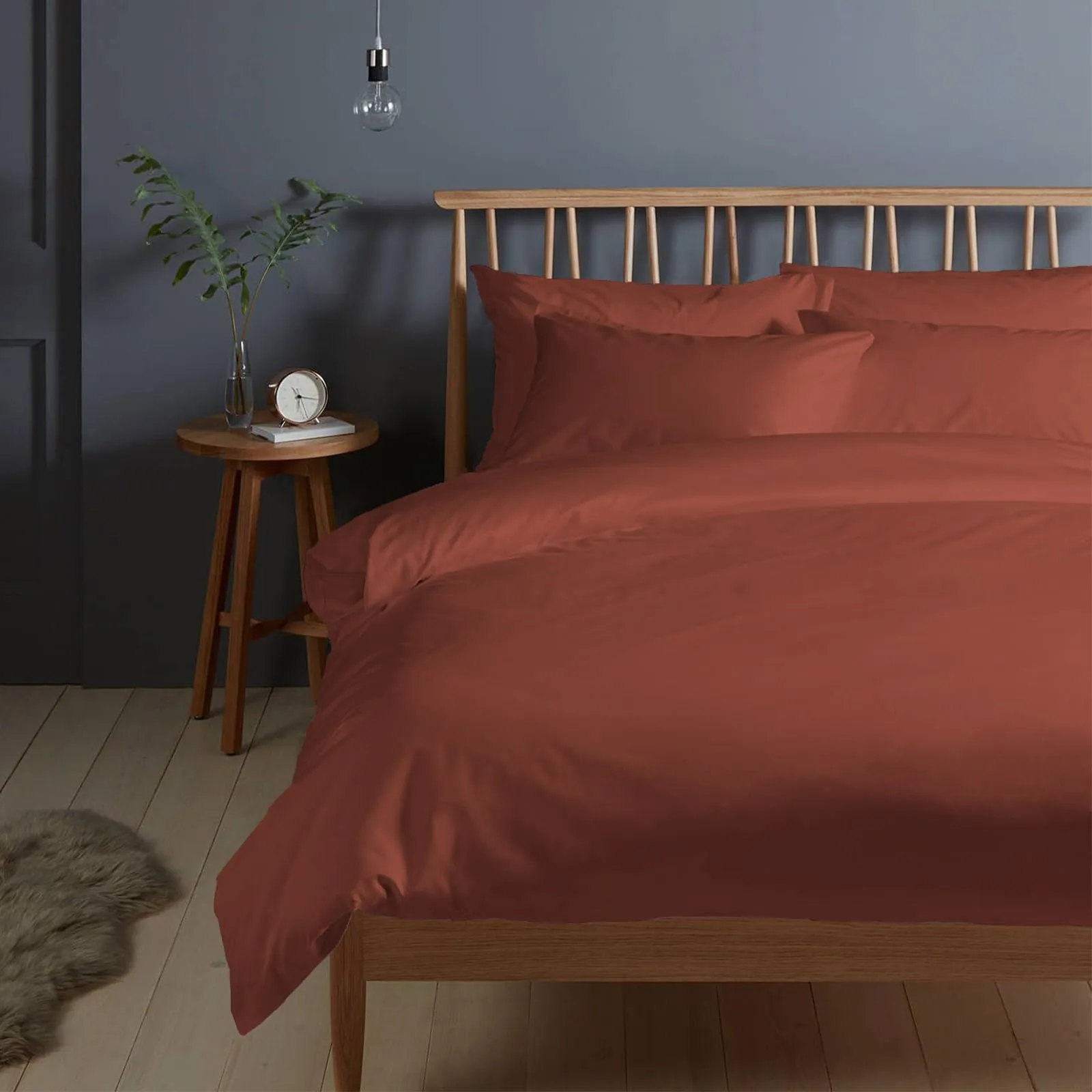 Pizuna Linens Set Copripiumino Matrimoniale in Cotone 400 fili, 240x200 cm, Rosso, 3 Pezzi - immagine 1
