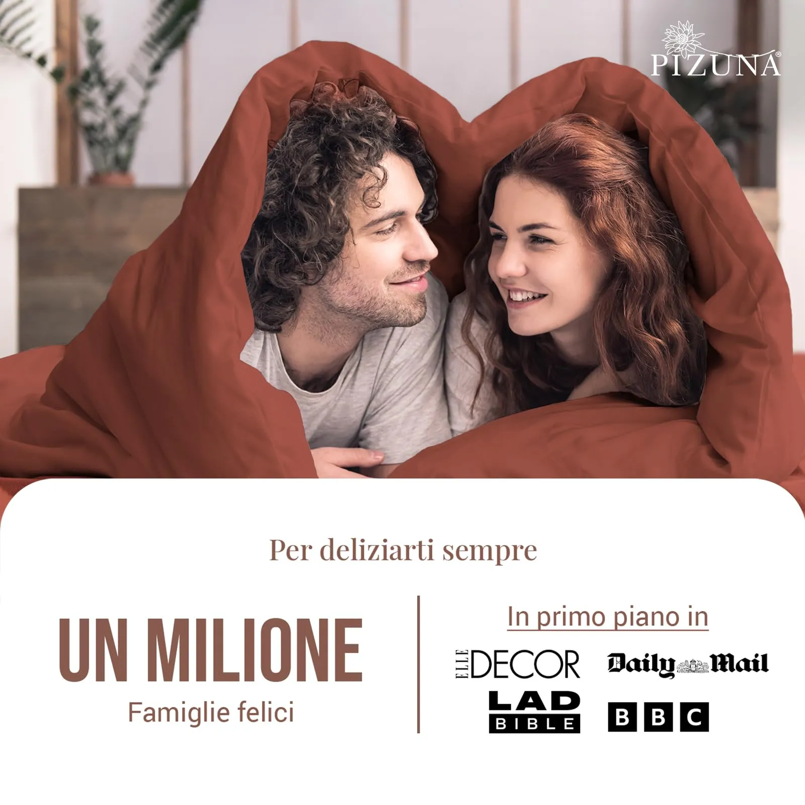 Pizuna Linens Set Copripiumino Matrimoniale in Cotone 400 fili, 240x200 cm, Rosso, 3 Pezzi - immagine 4
