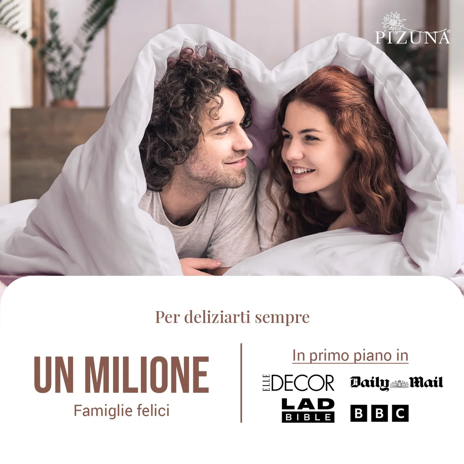 Pizuna Linens Set Copripiumino in Cotone 400 Fili, Trama Sateen, Lilla, 200x200 cm, 3 Pezzi - immagine 4