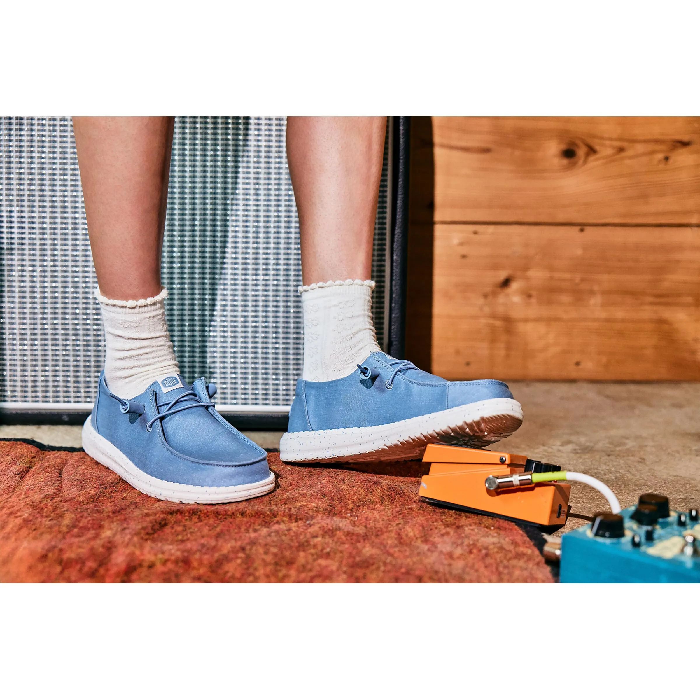 HEYDUDE Wendy Scarpe da donna in tela elasticizzata, Blu tormalina, 43 EU - immagine 6