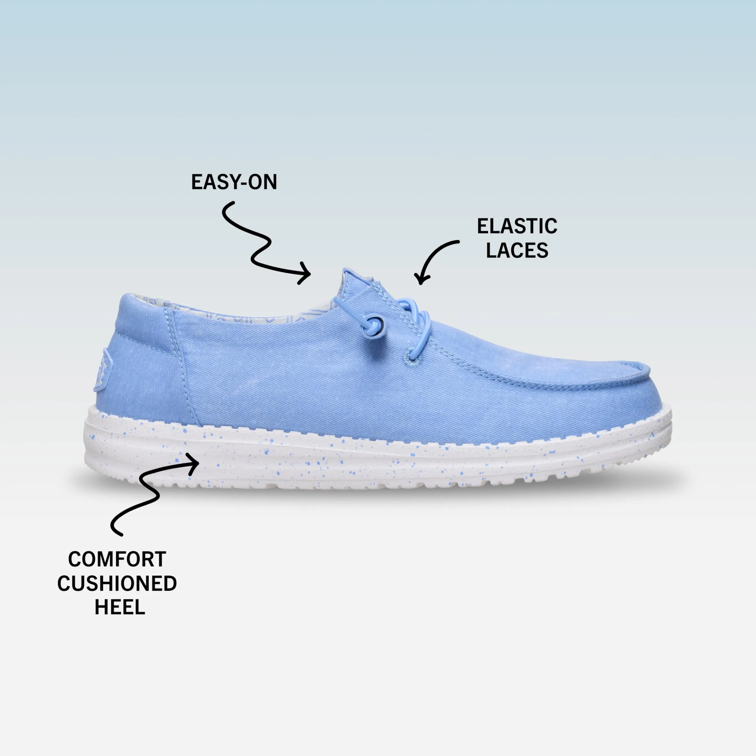 HEYDUDE Wendy Scarpe da donna in tela elasticizzata, Blu tormalina, 43 EU - immagine 7