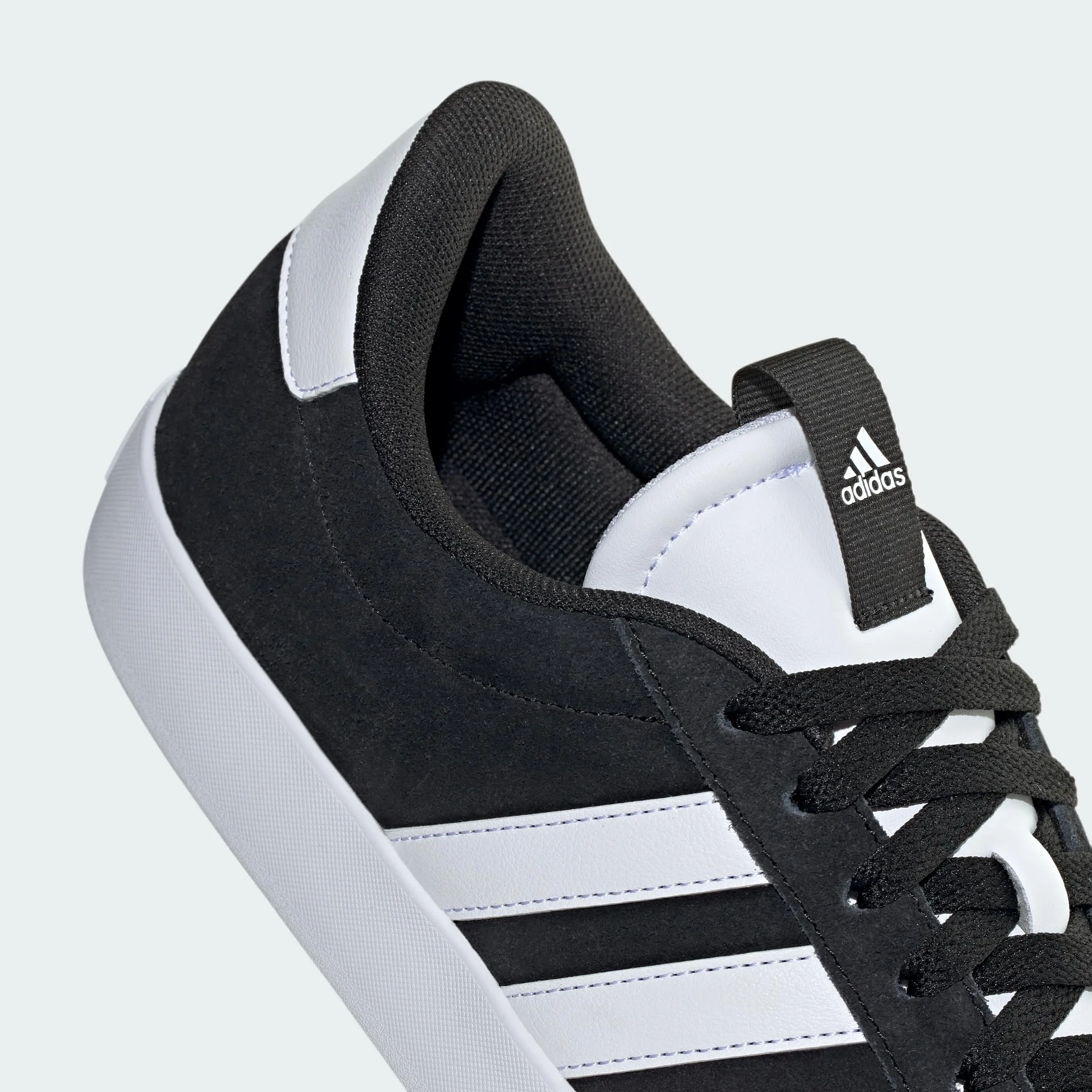 adidas VL Court 3.0 Shoes, Core Black / Cloud White, 35.5 EU - immagine 7