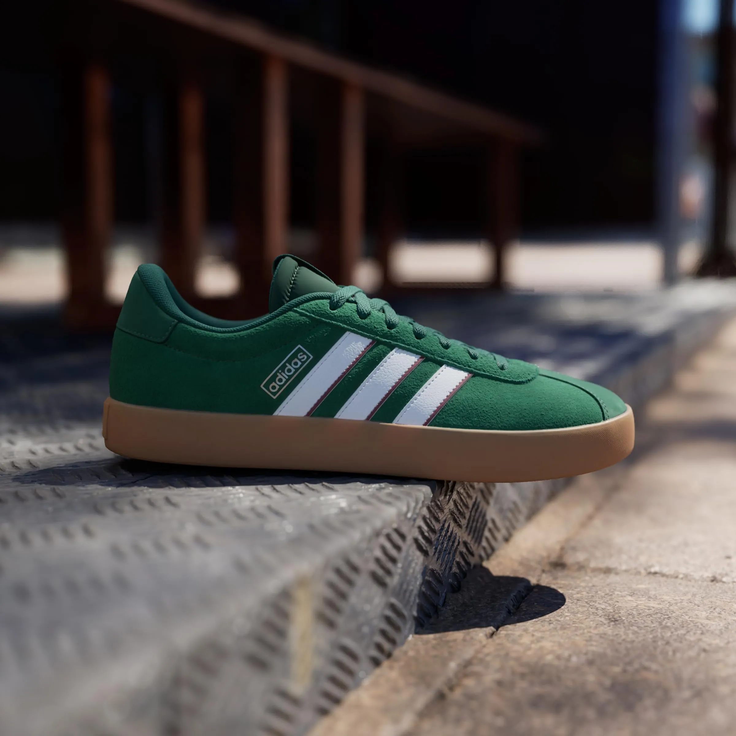adidas VL Court 3.0 Shoes, Dark Green / Cloud White / Burgundy, 38 2/3 EU - immagine 3