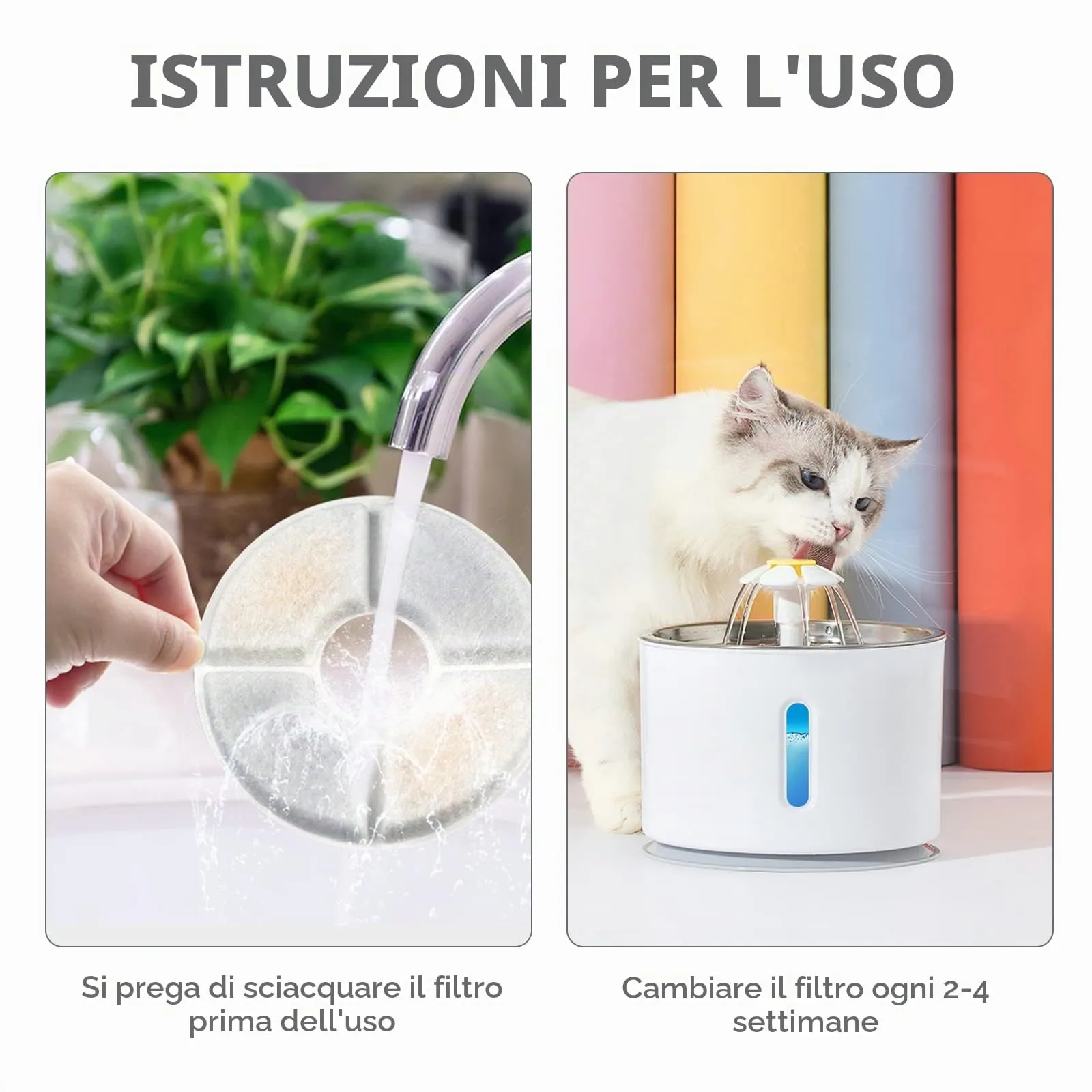 Dhohoo Filtri di Ricambio per Fontanella Gatti e Cani con Resina e Carboni Attivi, 4 Pezzi - immagine 6