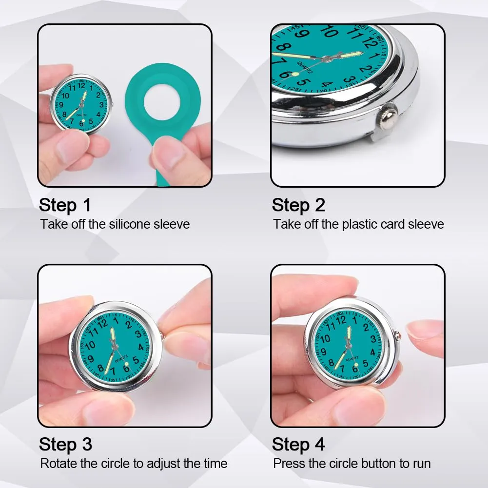 Vicloon Orologio da Infermiere in Silicone con Spilla, Quadrante Rotondo per Medici e Paramedici - immagine 5