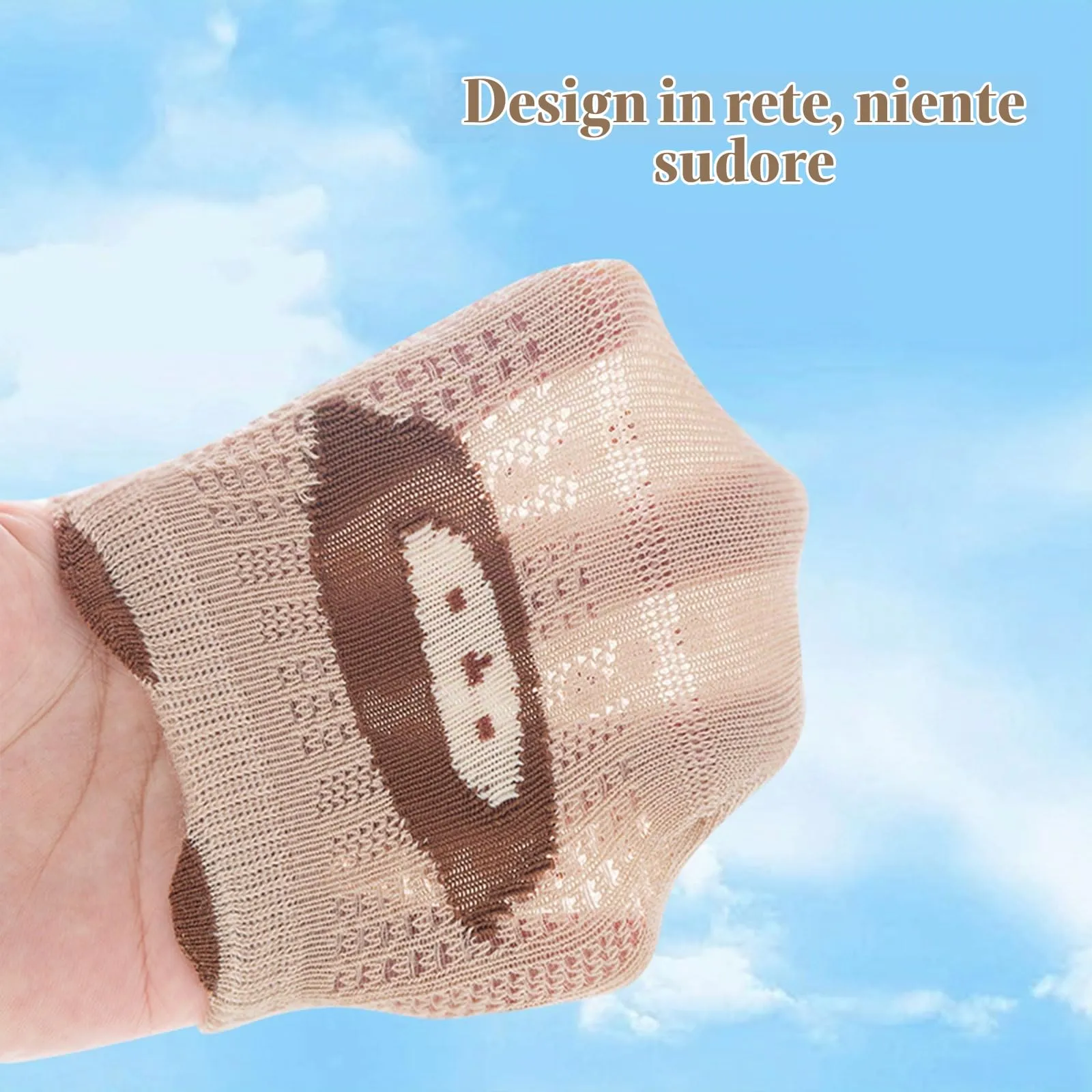 QIYIENDIAN Calzini a rete antiscivolo in cotone per bambini, 5 paia, C-Multicolor-Animal, 1-3Y - immagine 3