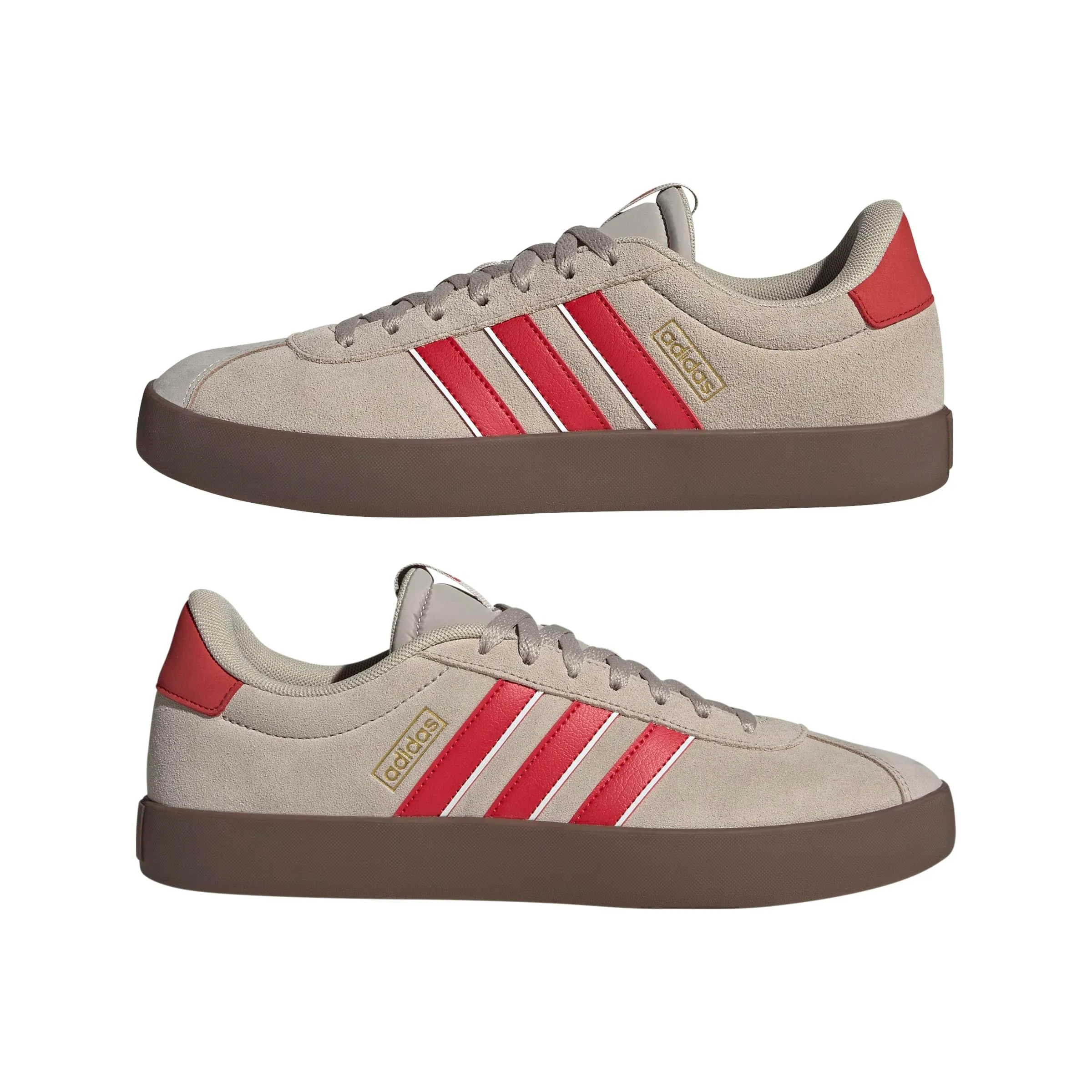 Adidas VL Court 3.0 Shoes, Wonder Beige/Better Scarlet/Core White, 41 1/3 EU - immagine 6