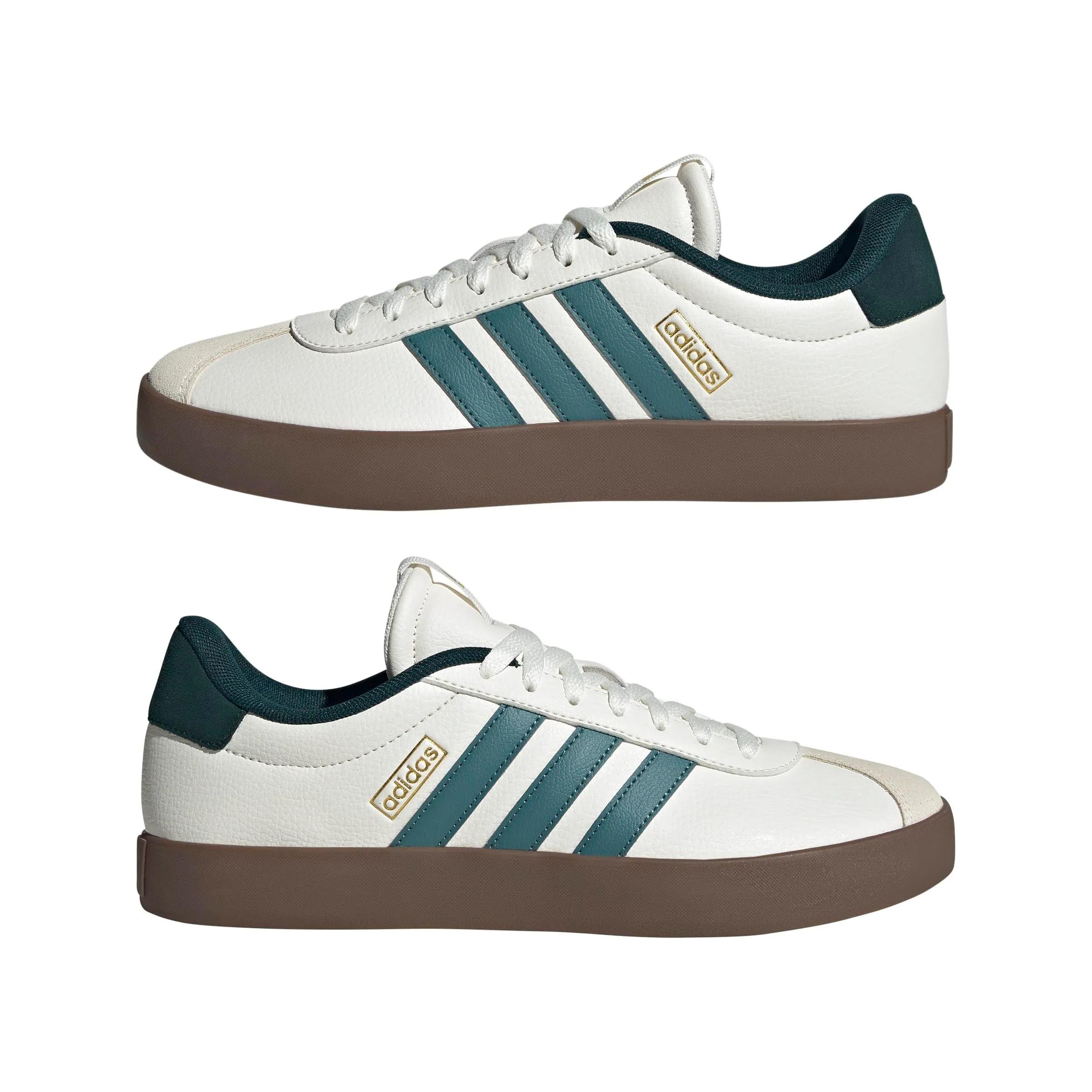 Adidas VL Court 3.0 Shoes, Core White/Preloved Teal/Aurora Ivy, 39 1/3 EU - immagine 6