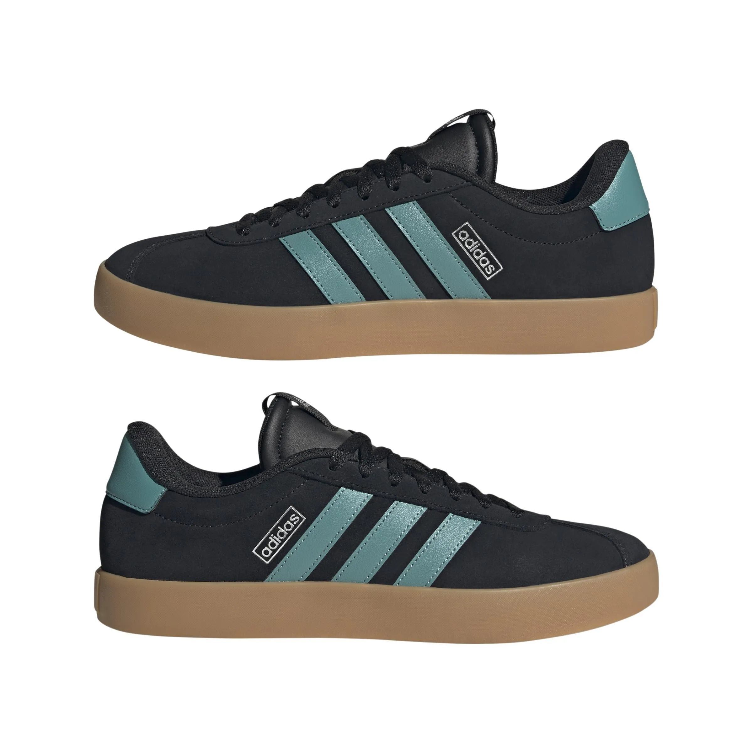 Adidas VL Court 3.0 Shoes, Core Black/Powder Teal/Silver Metallic, 35.5 EU - immagine 6